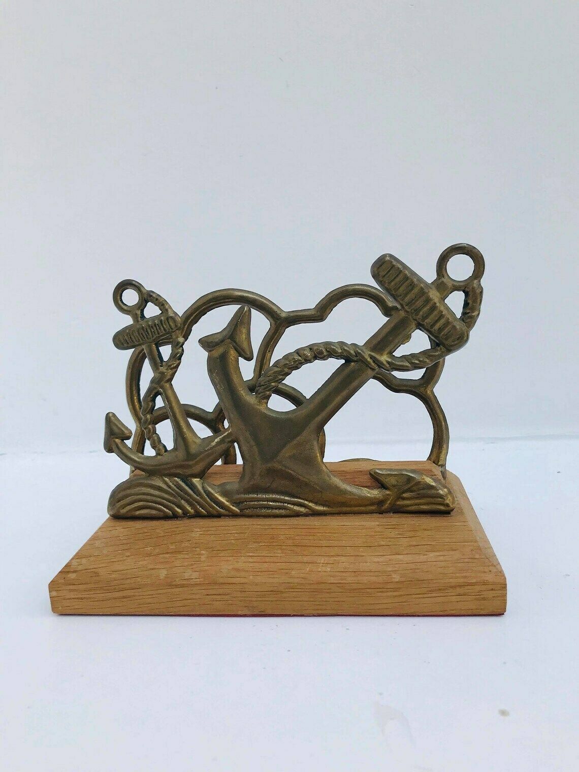 Brass Letter Rack Mail Holder Nautical Decor Desktop Accessories Bronze Accents Desk Organizer Gift For Colleague Bill Holder Coastal Home photo 107.0