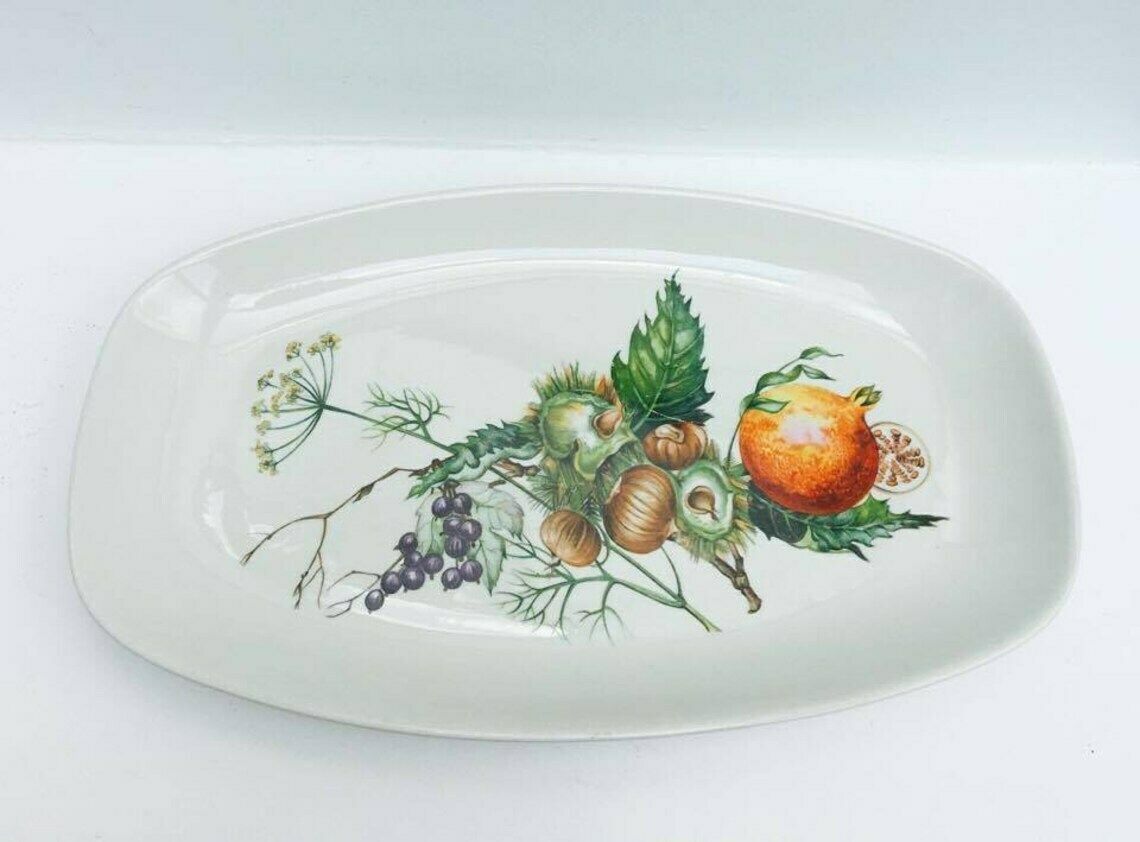 Villeroy And Boch Oval Serving Plate With Fruits And Nuts Pattern Villeroy And Boch Earthenware, China Replacement, Discontinued China photo furniture