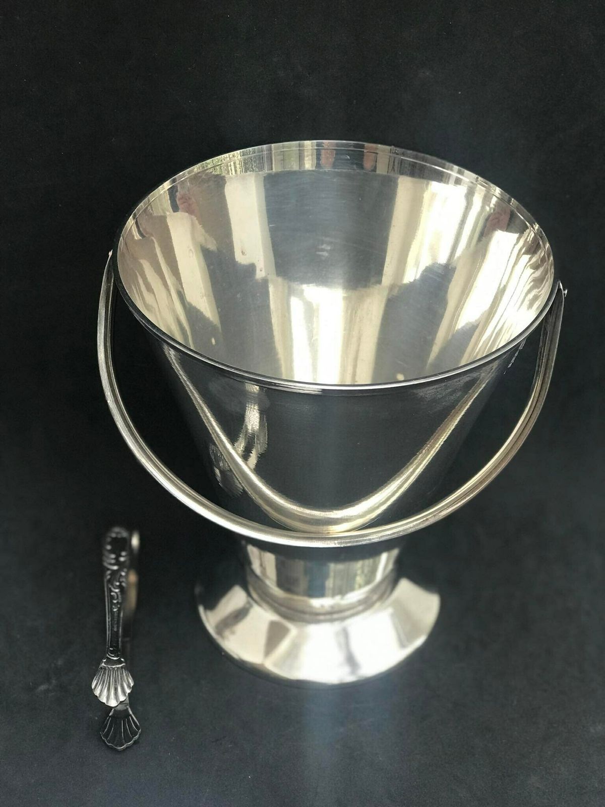 Ice Bucket Silver Plated Italian Cooler Vintage Art Deco Style Bar Bartender Vintage Bar, Cocktail Bar, Party Table Bar Accesories photo furniture