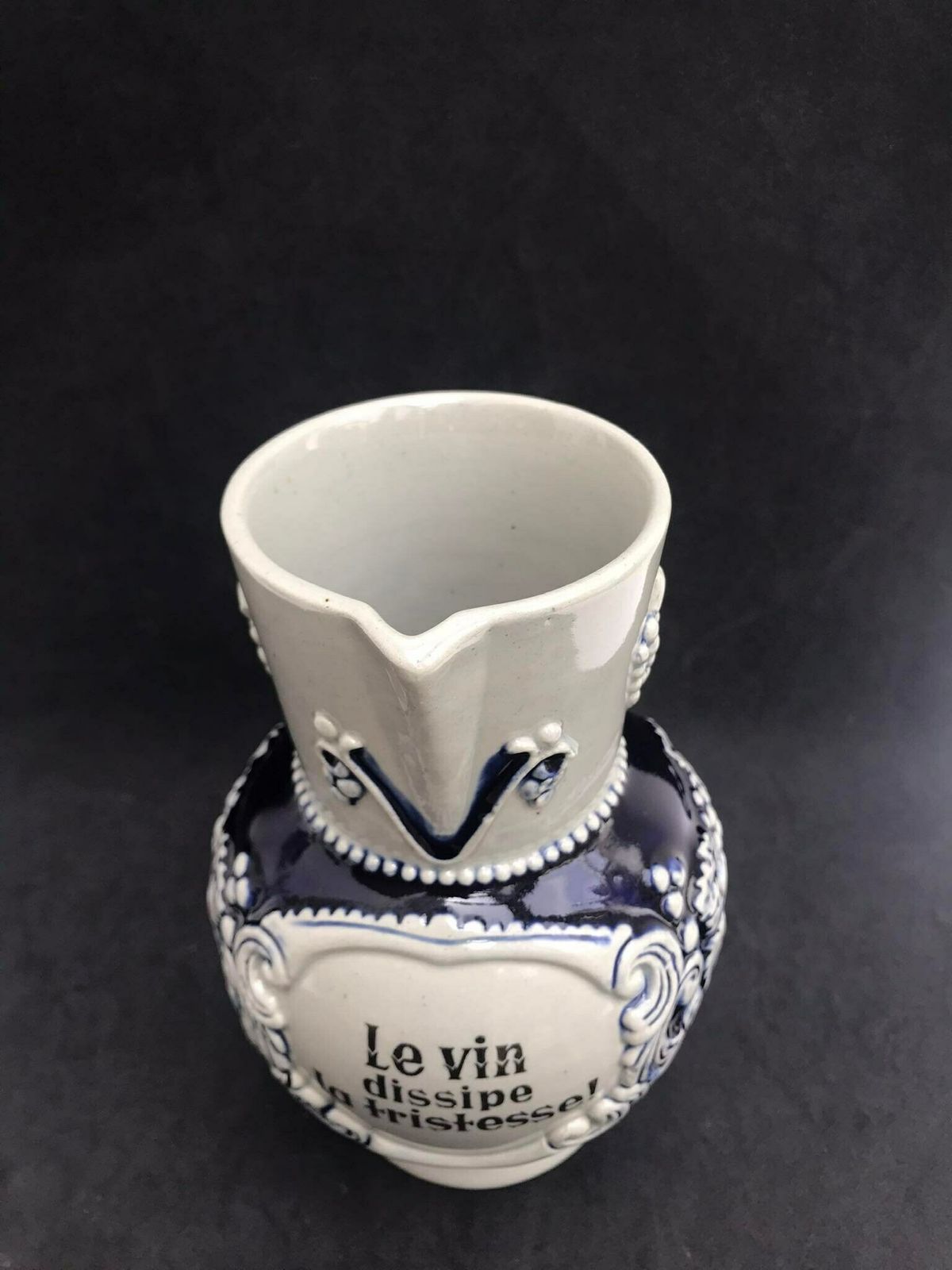 photo for sale Kan – Geglazuurd Steengoed – Wijnkan Van Een Halve Liter – Karaf – Frans – Blauw Kobalt – Fles – Oliekan – Waterkan – Uniek Cadeau