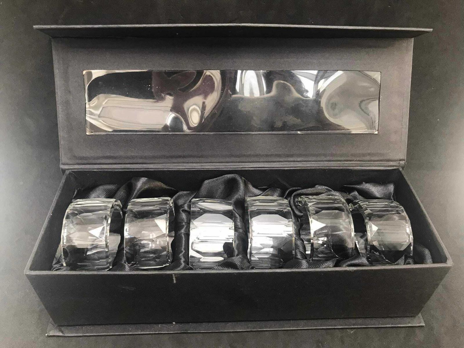 Napkin Rings French Art Glass Design Hostess Gift Lot Of 6 Vintage Clear Glass Retro Classic Table Gift For Her Wedding Gift photo furniture