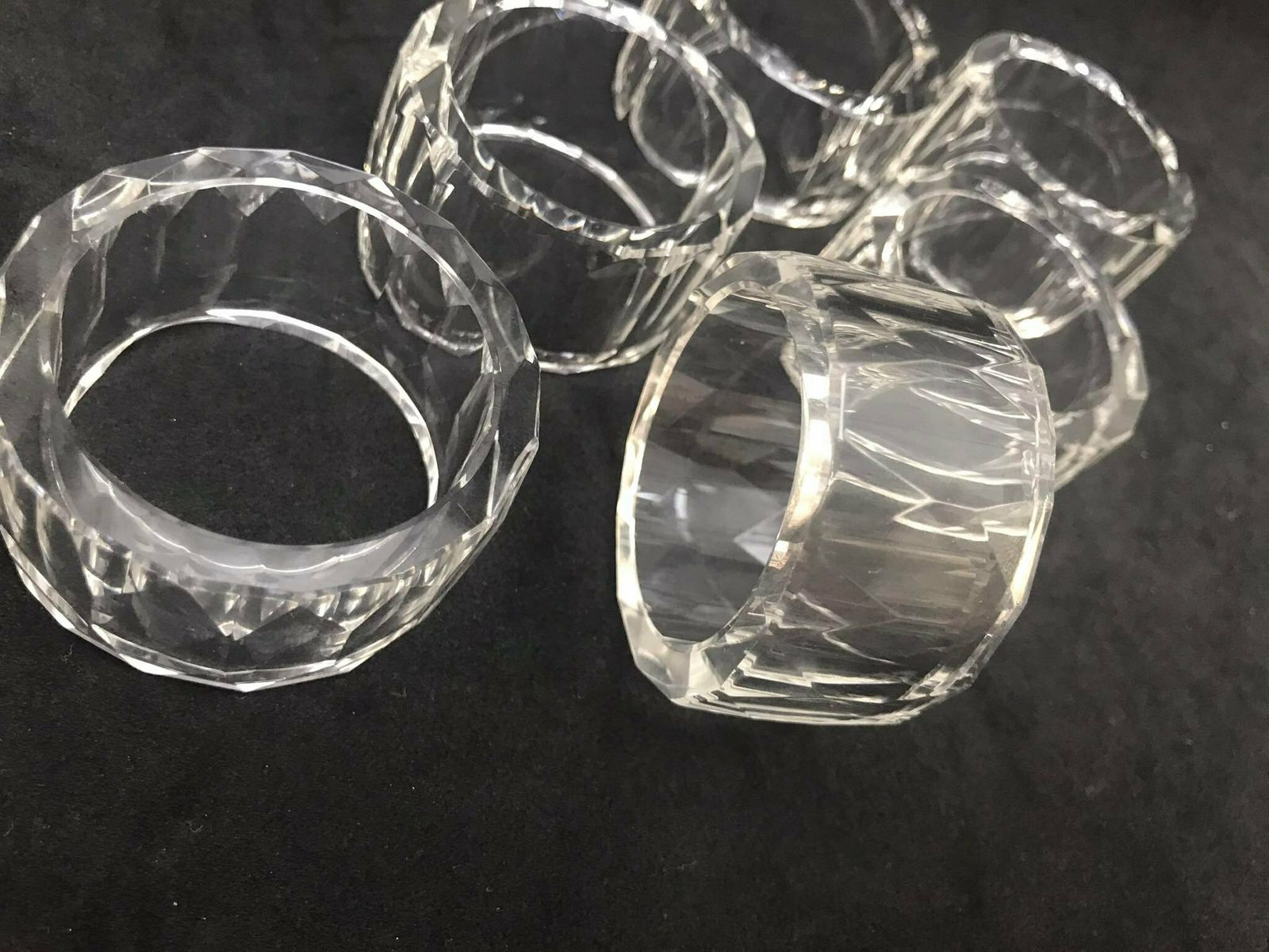 Napkin Rings French Art Glass Design Hostess Gift Lot Of 6 Vintage Clear Glass Retro Classic Table Gift For Her Wedding Gift photo buy