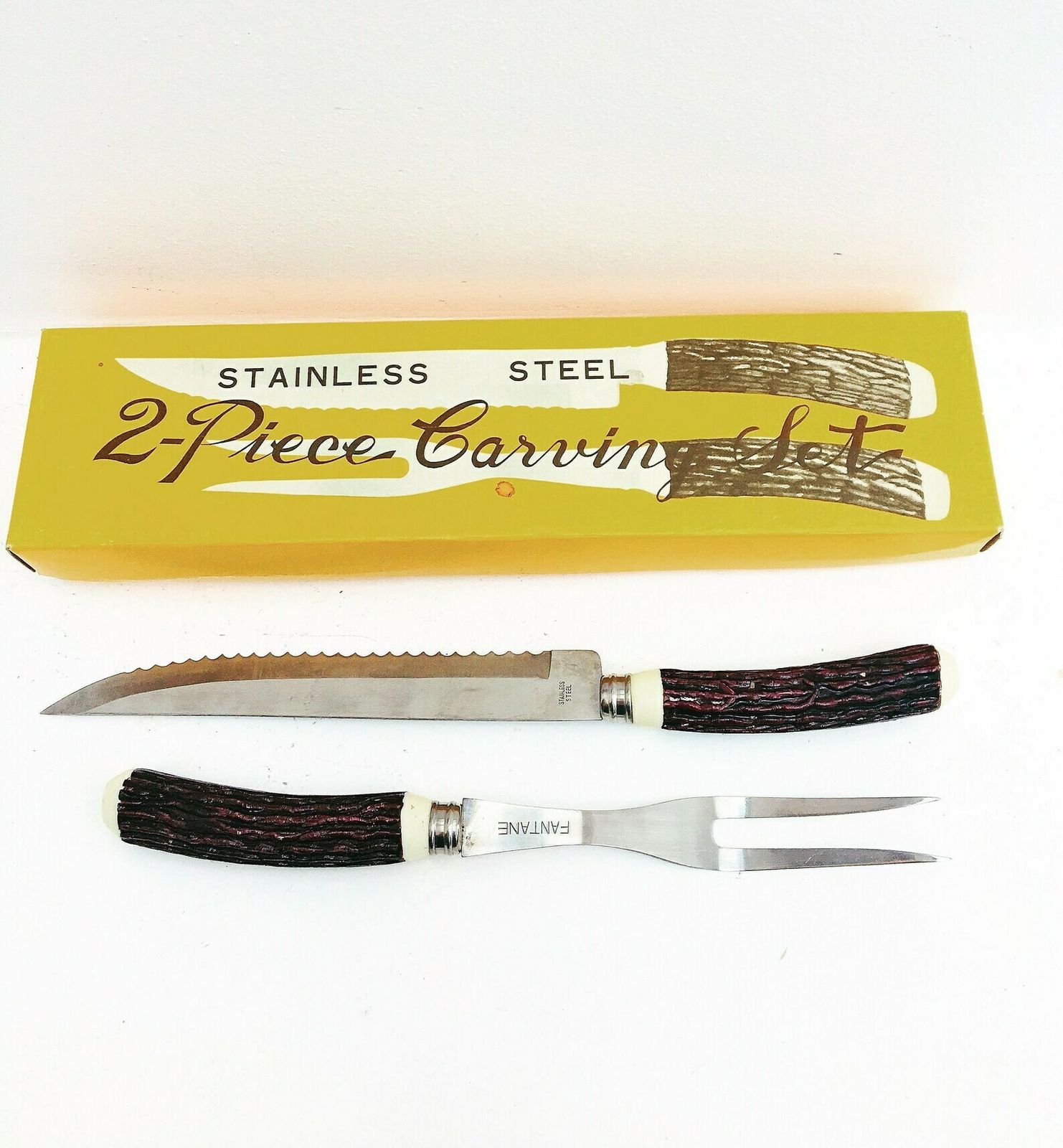 photo furniture Carving Knife Boxed Harpening Steel Knife Carving Set Collectible Flatware, Retro Cutlery Barbecue Tools Garden Dinner Grill Accessories