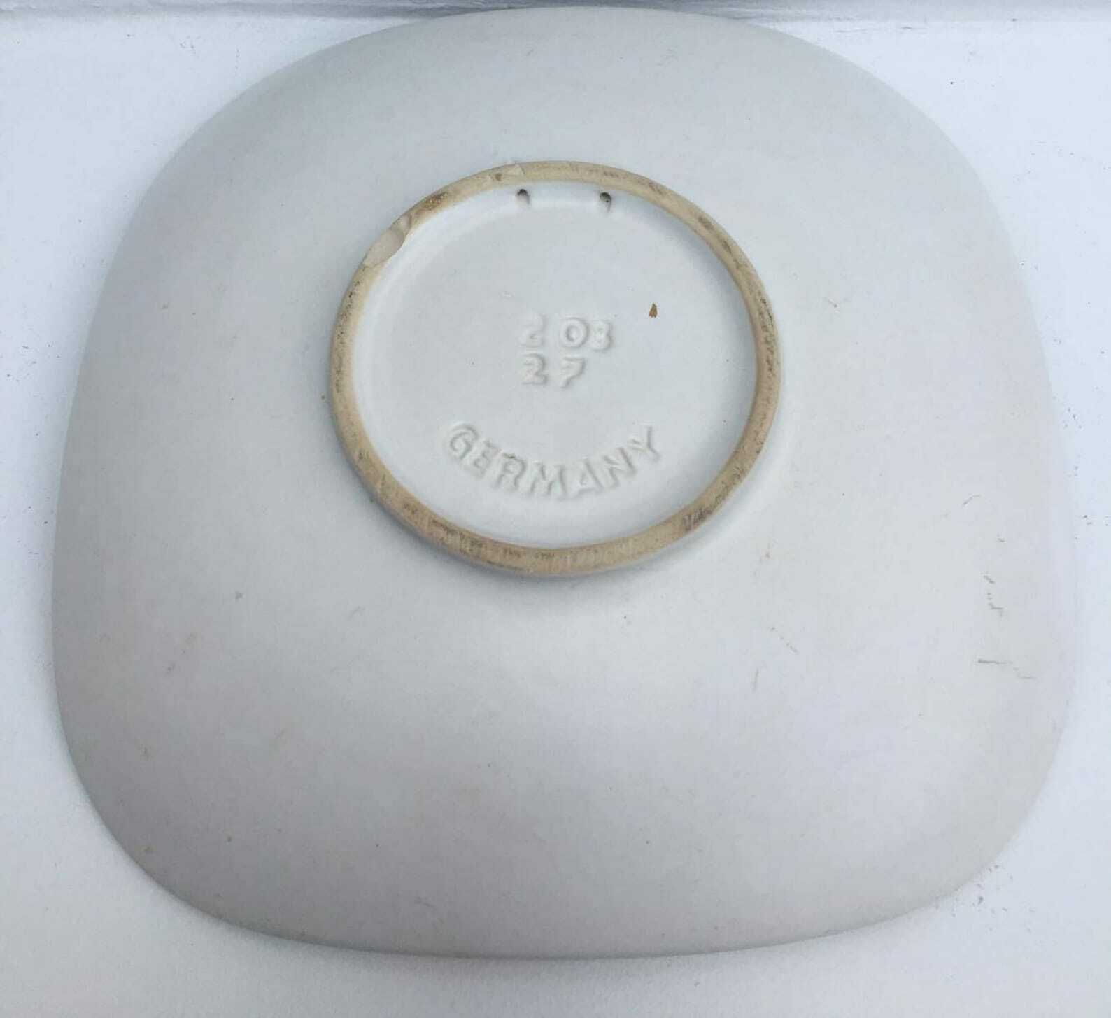 Vierkante Schaal Mid Century Modern Aardewerk West Duits Bay Keramik Mand Handvat Dienblad, Handgeschilderd Kunstaardewerk Serveerschaal Fruitmand photo 99.0