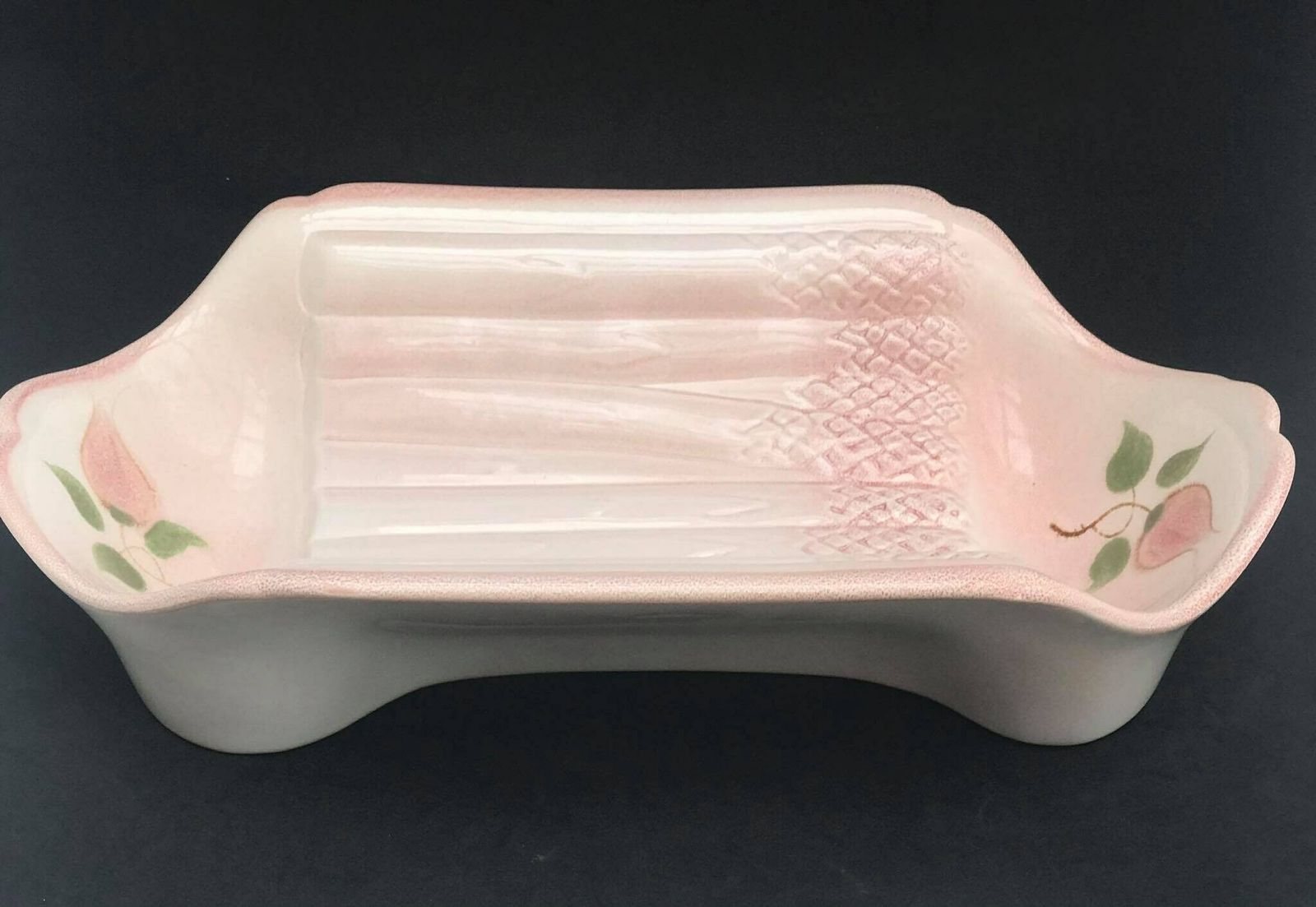 photo furniture Asparagus Serving Plate Vintage Soft Pink Vintage Majolica Dinnerware Wedding Gift Mid Century By Salins Les Bains Hand Painted