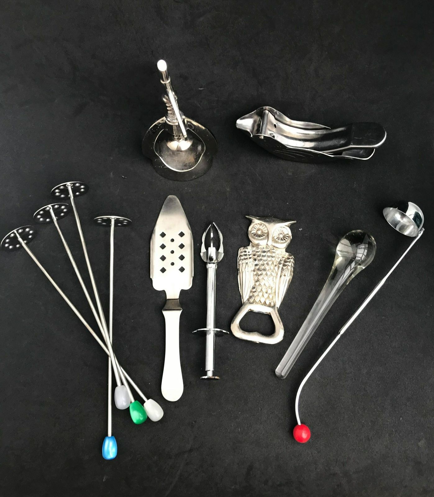 Bar Set Vintage Bottle Opener Set Bird Owl Beer Opener Bar Knife Mid Century Modern Barware Accessories Nutcracker Bar Tools Christmas Gift photo furniture