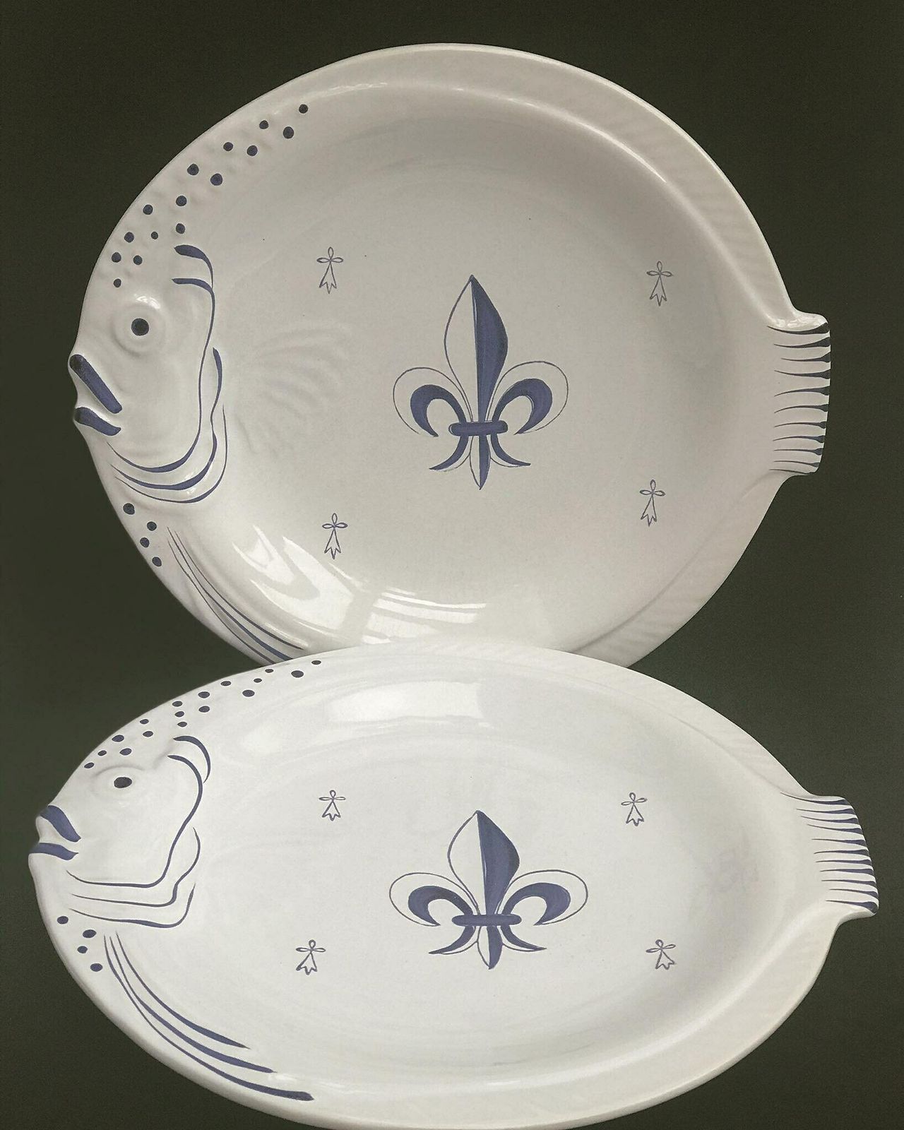 Fish Shaped Plate Pornic French Blue White Decor Hand Painted Faience Fish Plate Kitchen Decor Coastal Decor Beach Side Decor Gift Collector photo furniture