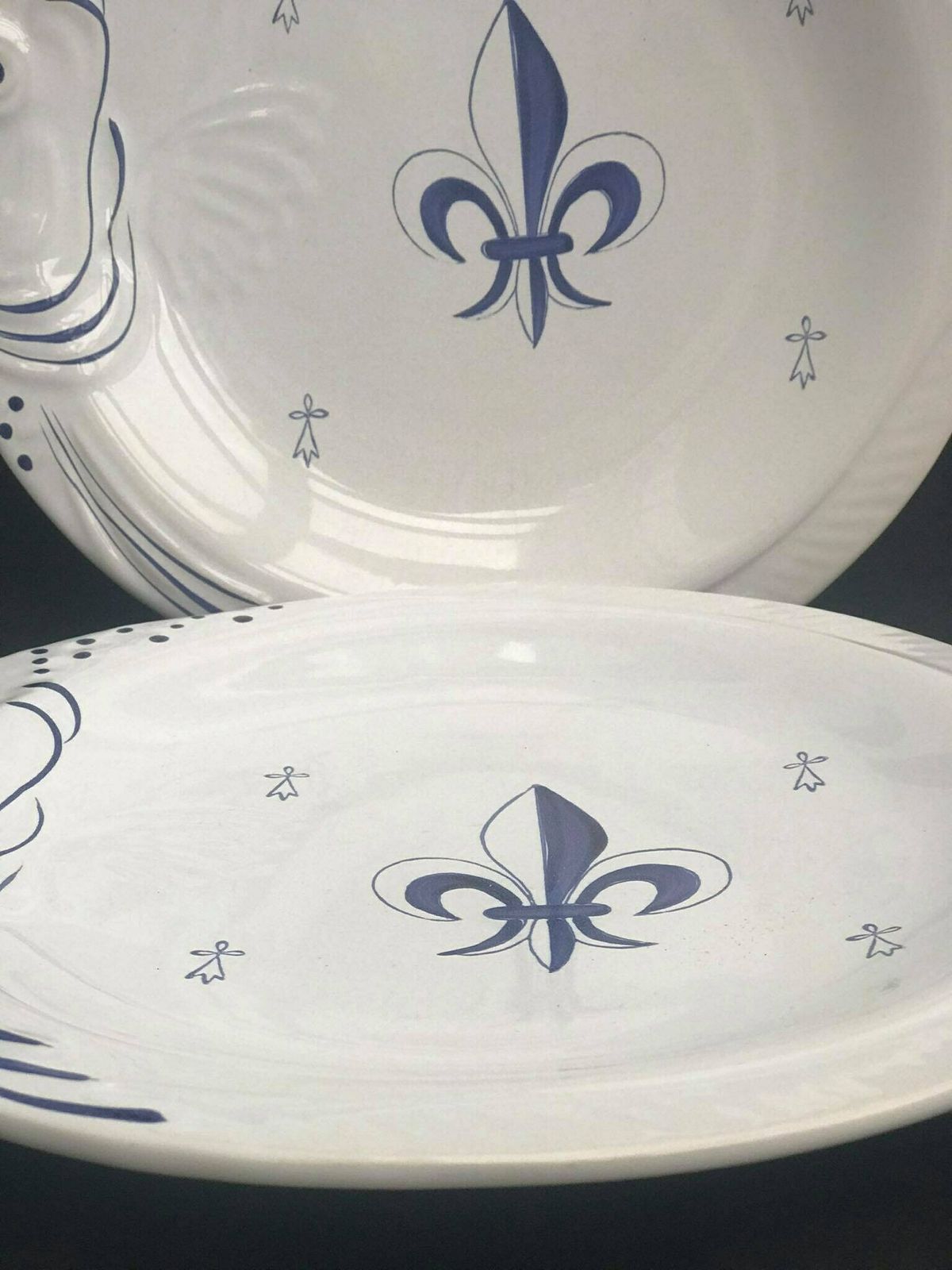Fish Shaped Plate Pornic French Blue White Decor Hand Painted Faience Fish Plate Kitchen Decor Coastal Decor Beach Side Decor Gift Collector photo vintage