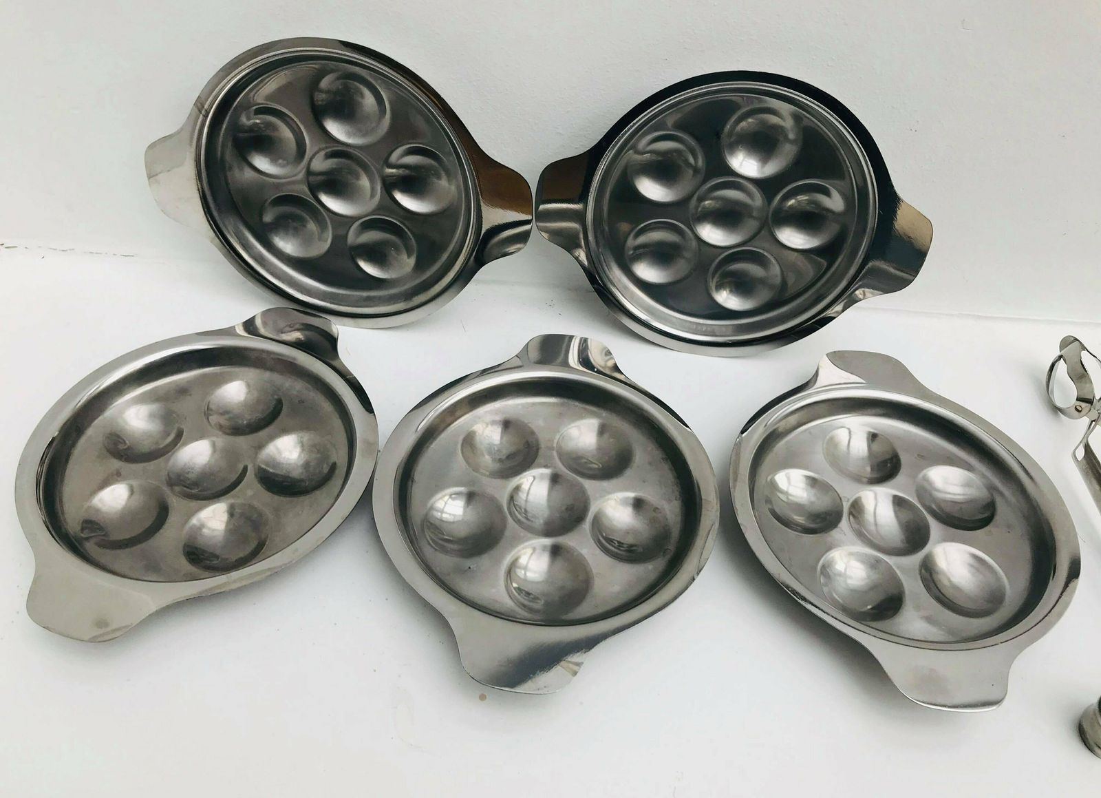 Escargot Slakkenborden Serveerschalen Set – Frans Vintage Jaren 1960, Ook Geschikt Voor Gebakken Champignons En Fotografie photo vintage