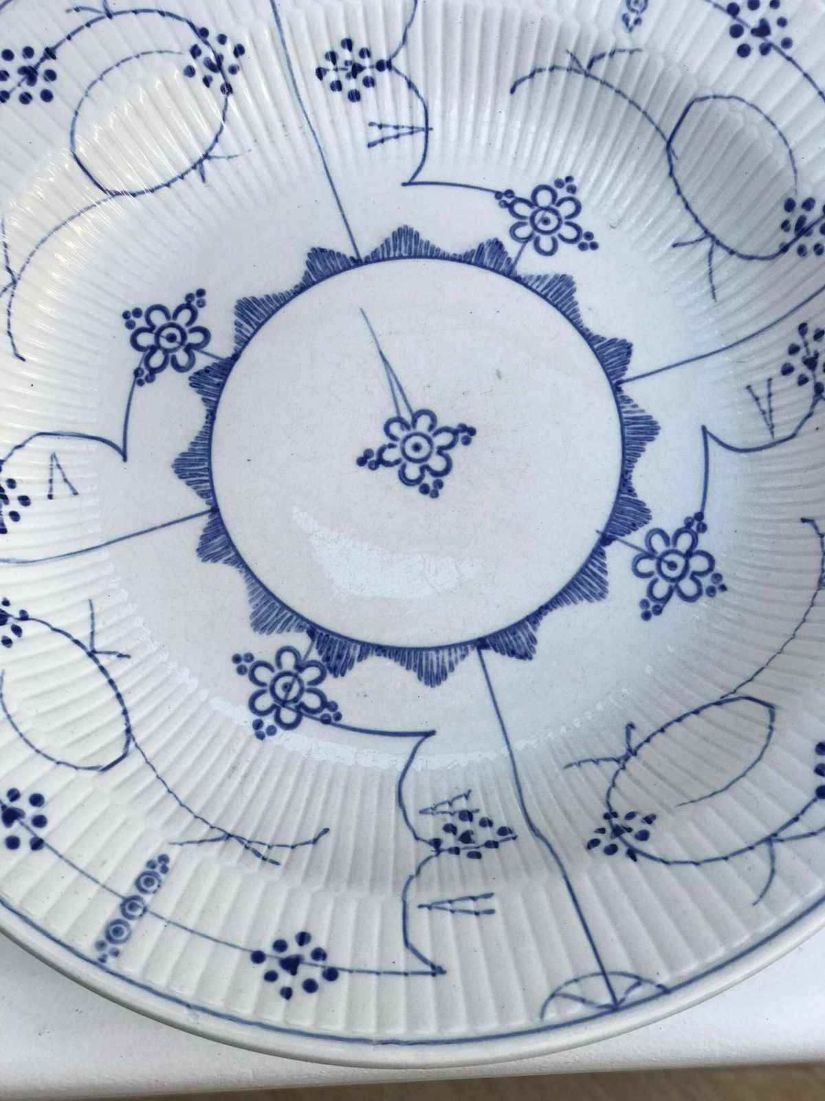 Soup Plates Set Of 3 Antique XIX Sarreguemines Copenhagen Blue White Pasta Dishes Copenhagen Pattern Vintage Blue White photo Home Decor