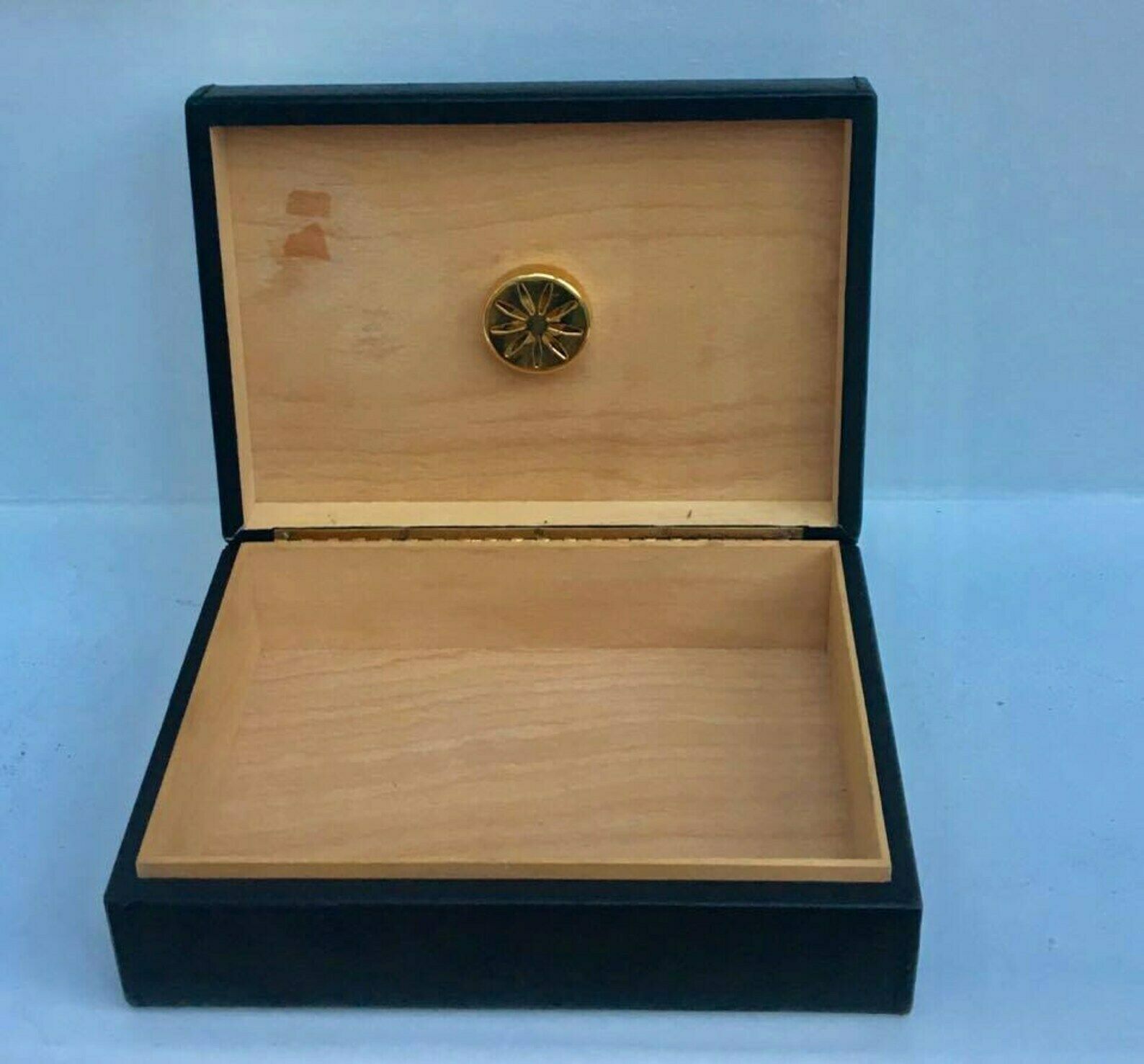 Cigar Box, Genuine Black Leather Cigar Box, Vintage Cigar Box, Cigarette Case, Cigarette Holder, Sewn Leather, Black Cigar Box, Cigar Box photo Home Decor