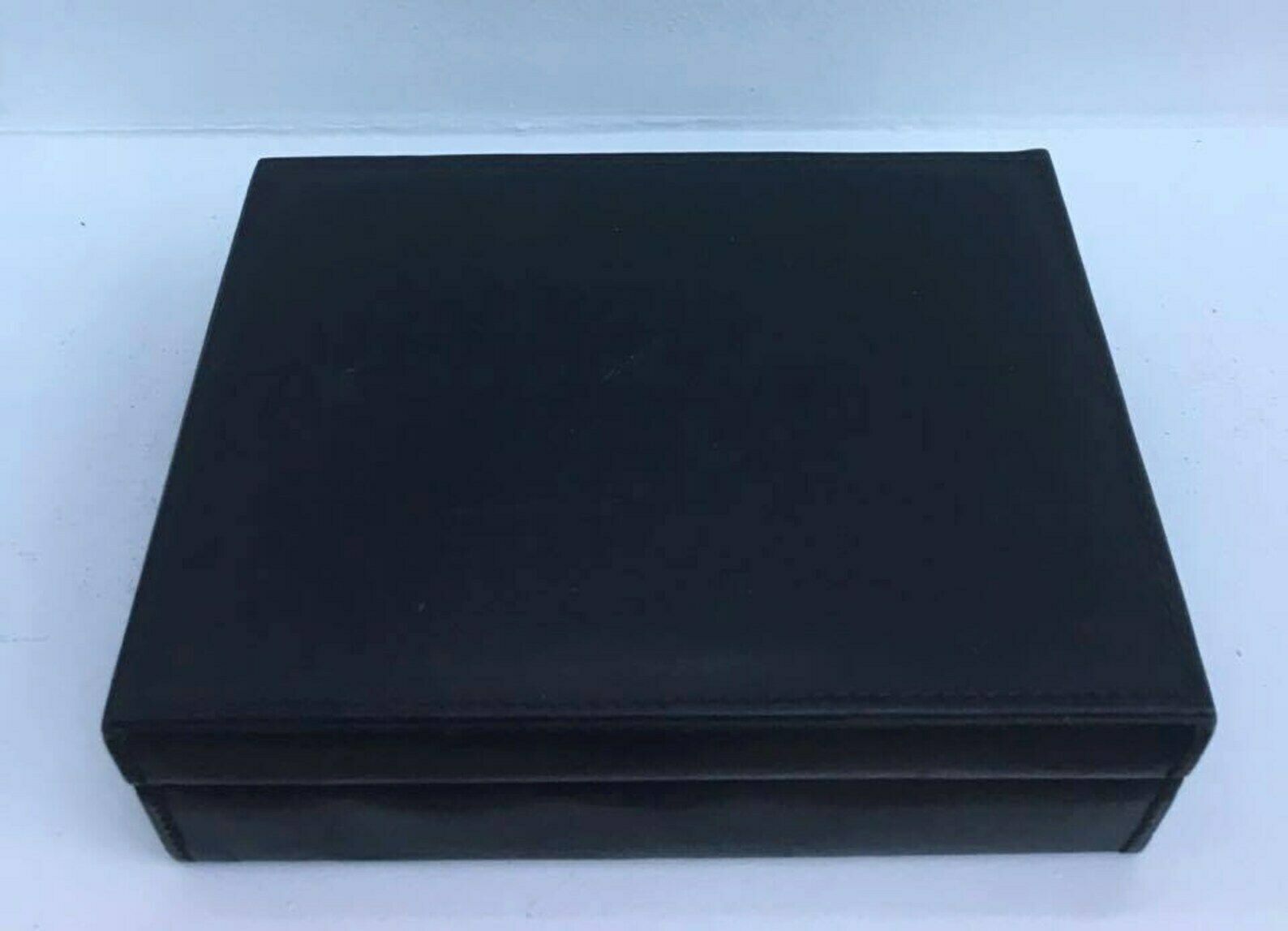 Cigar Box, Genuine Black Leather Cigar Box, Vintage Cigar Box, Cigarette Case, Cigarette Holder, Sewn Leather, Black Cigar Box, Cigar Box photo 88.0