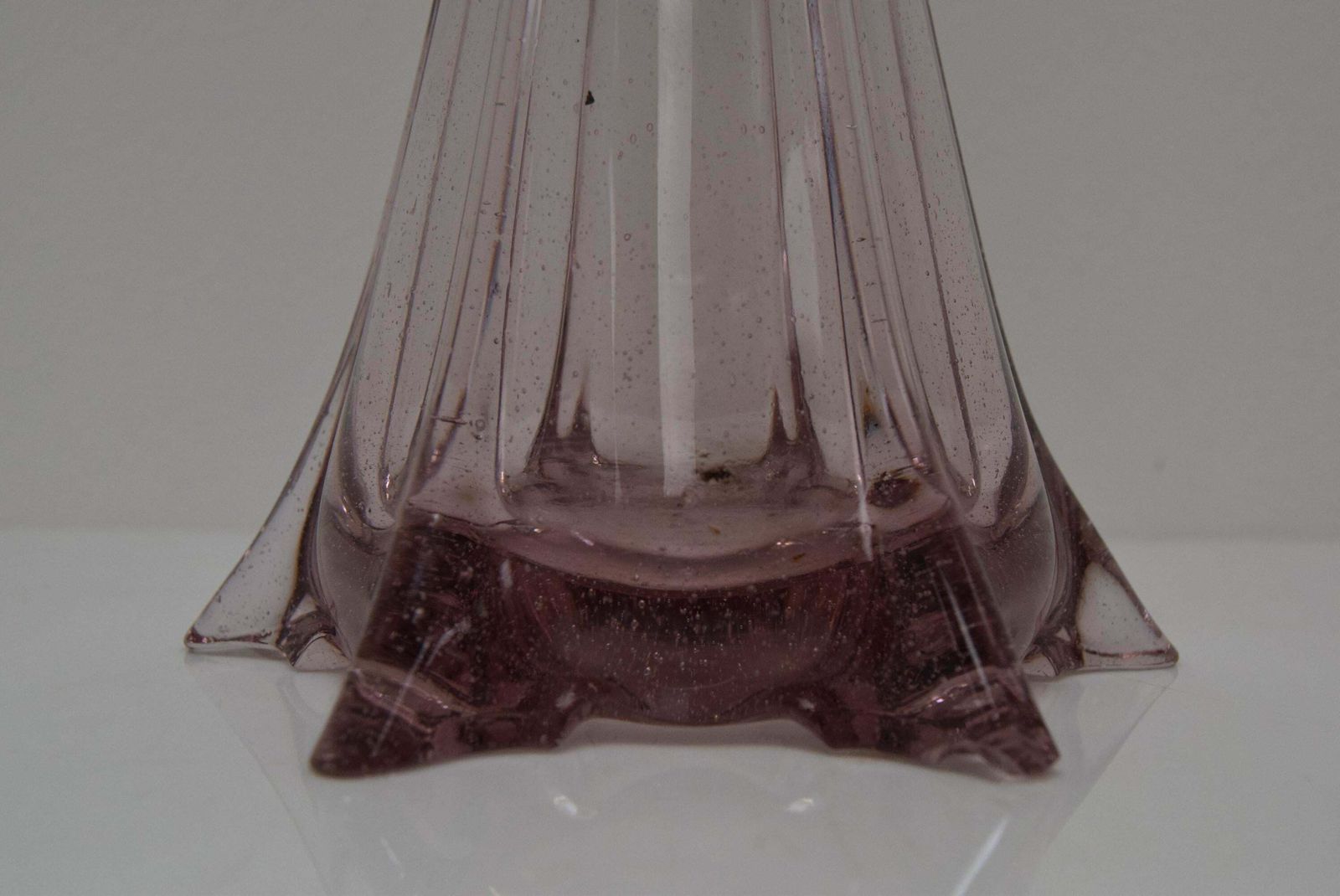 Art Czech Glass Vase, By Glasswork Novy Bor, 1950s photo vintage
