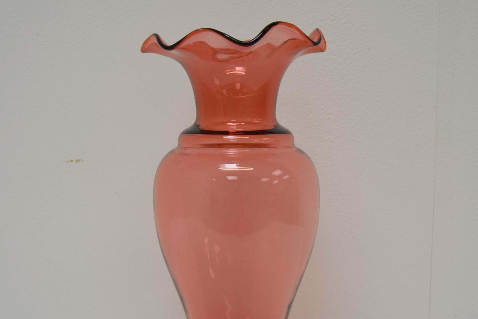 Art Czech Glass Vase, By Glasswork Novy Bor, 1950s photo buy