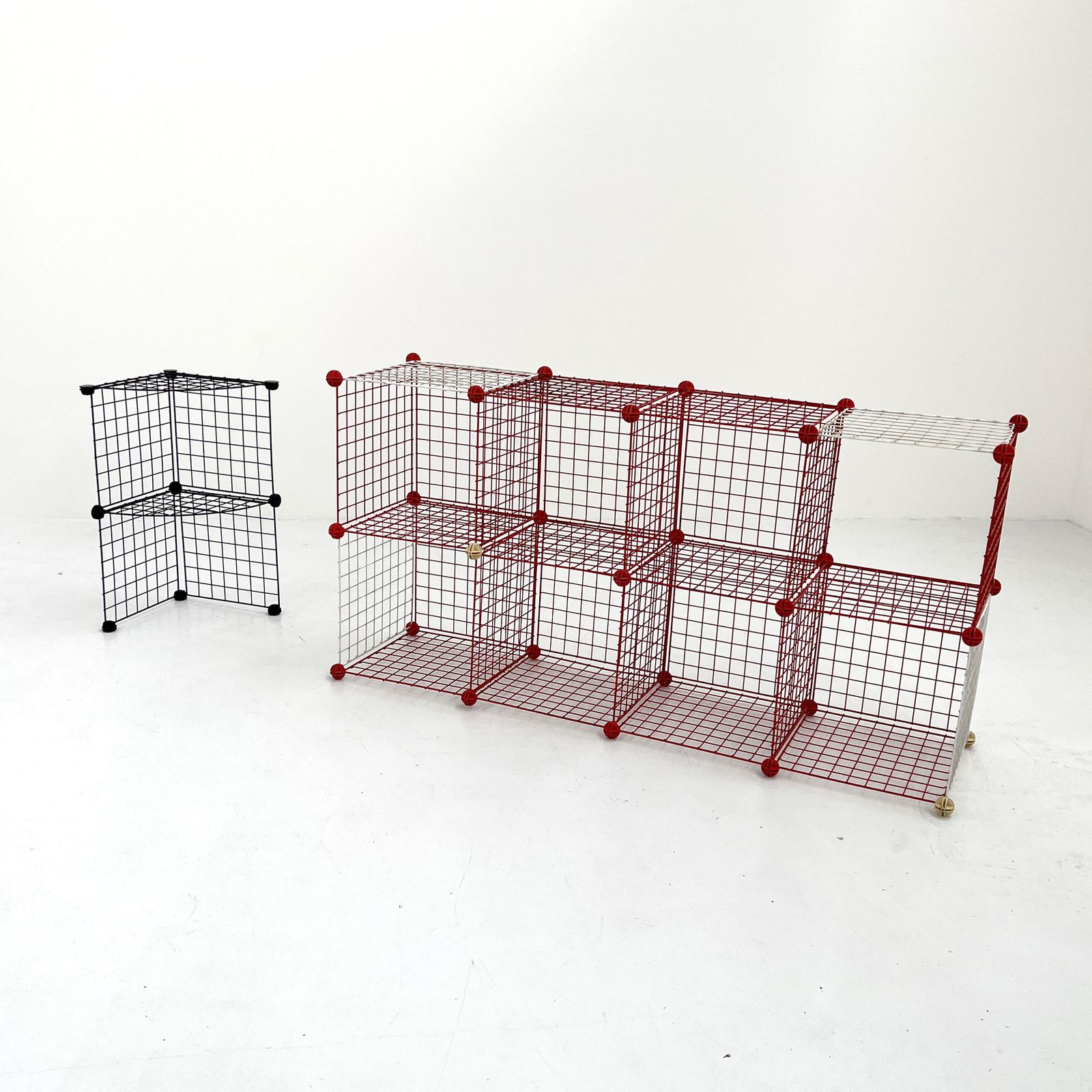 Postmodern Modular Metal Shelf, 1980s photo for sale
