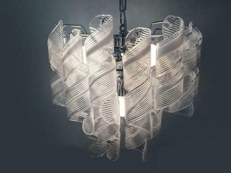Impressive Murano Glass Sputnik Chandelier Virgola Like Mazzega Zuccheri Venini Barovier Style photo Lighting