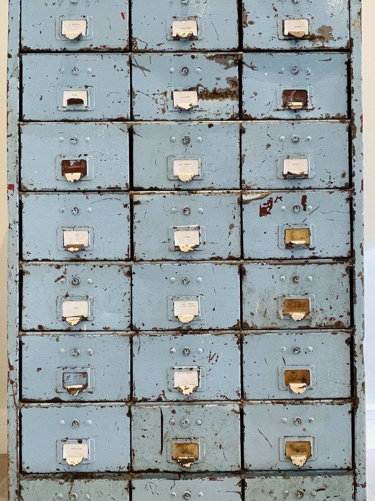 Industrial Cabinet Chest Of Drawers Sketchley Overall Service 1940s/50s Turquoise 24 Drawers Good Condition photo furniture