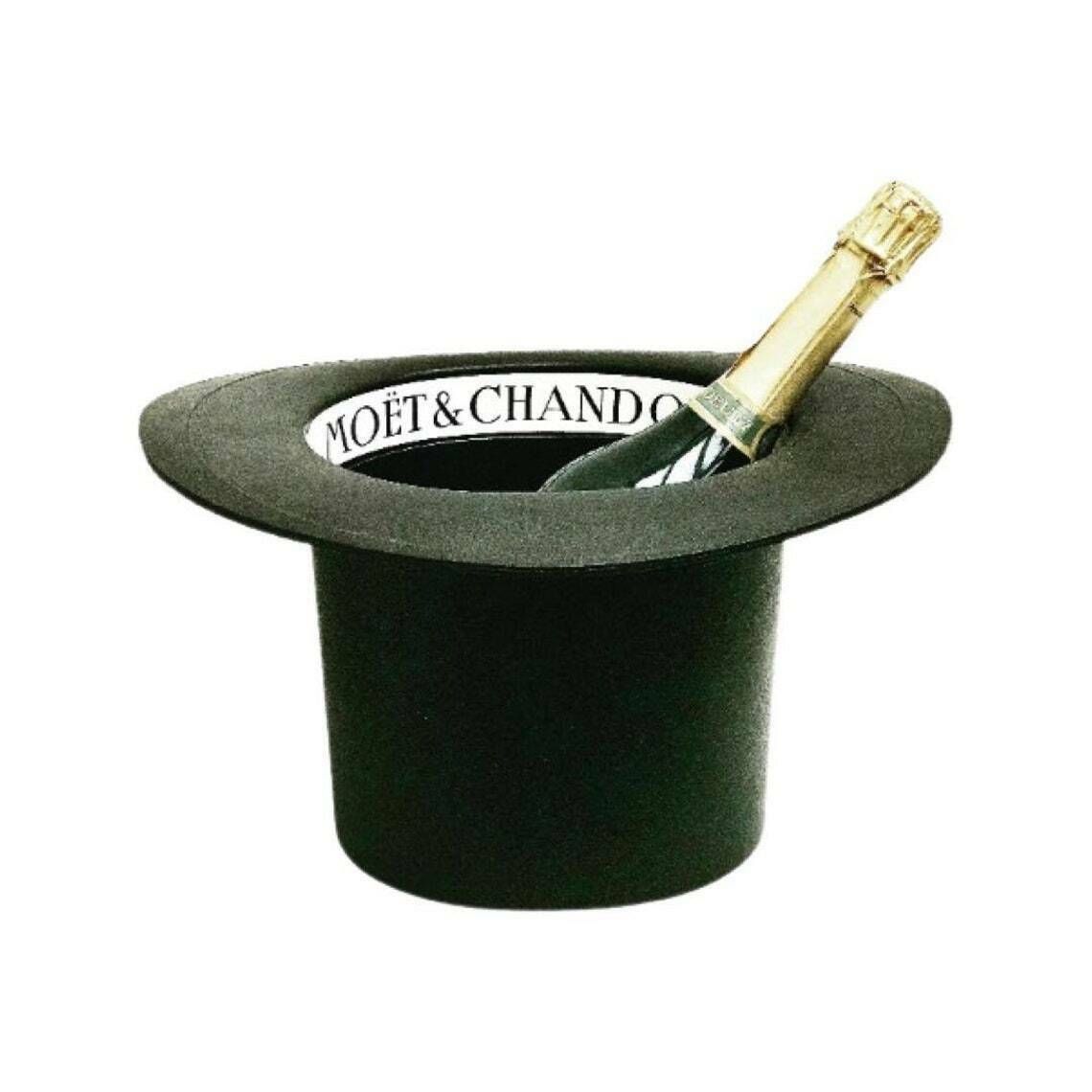 Champagne Ice Bucket Moet And Chandon French Vintage 80s Hat Shaped Wine Cooler Large Rigid Plastic Bar Cart Garden Bar Drinks Barware Gift