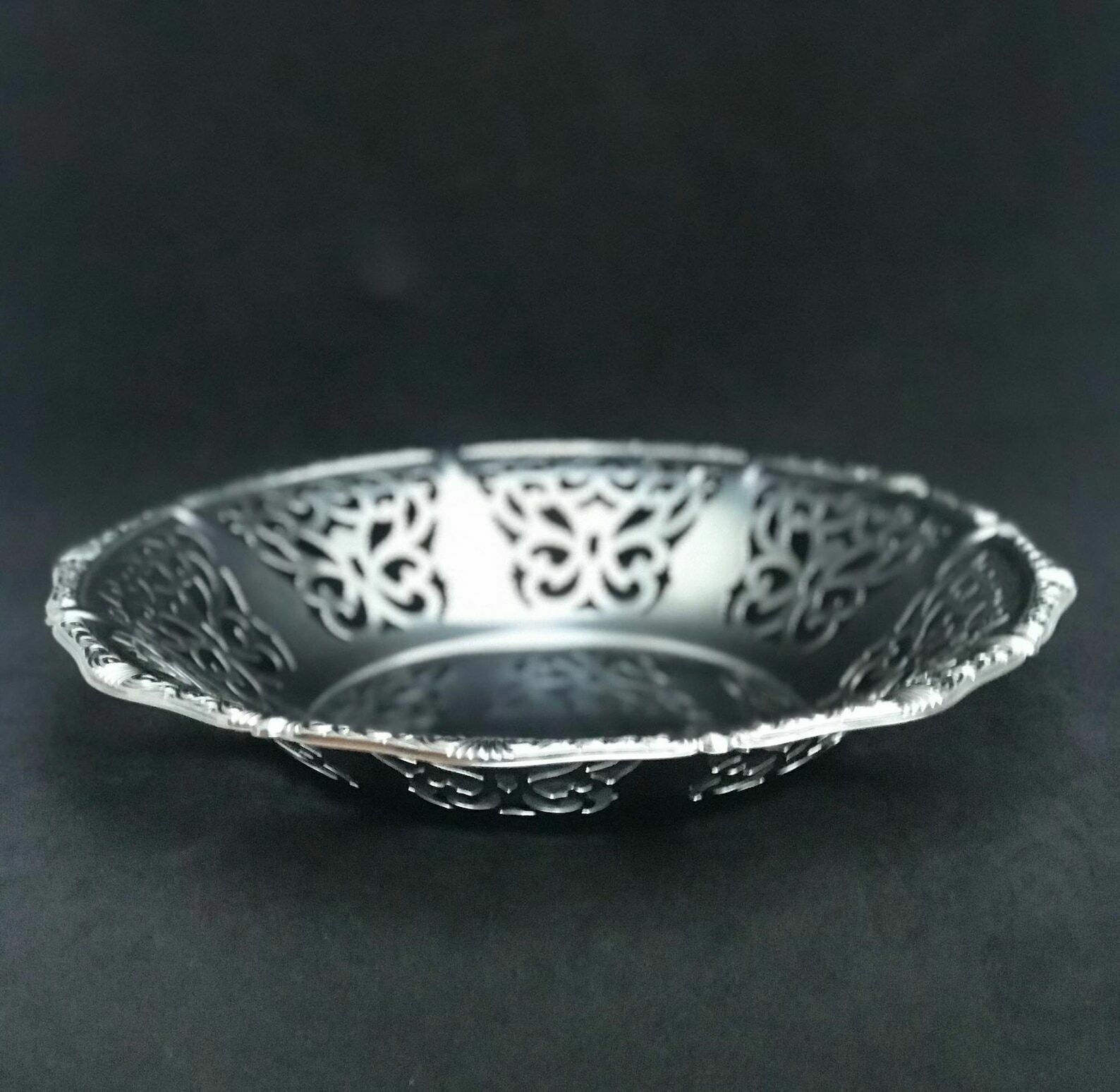 Alessi Alfra Fruit Bowl Centerpiece Bread Serving Vintage Stainless Steel, Black Plastic Ball Feet Mid Century 1960s Christmas Gift For Mum photo furniture