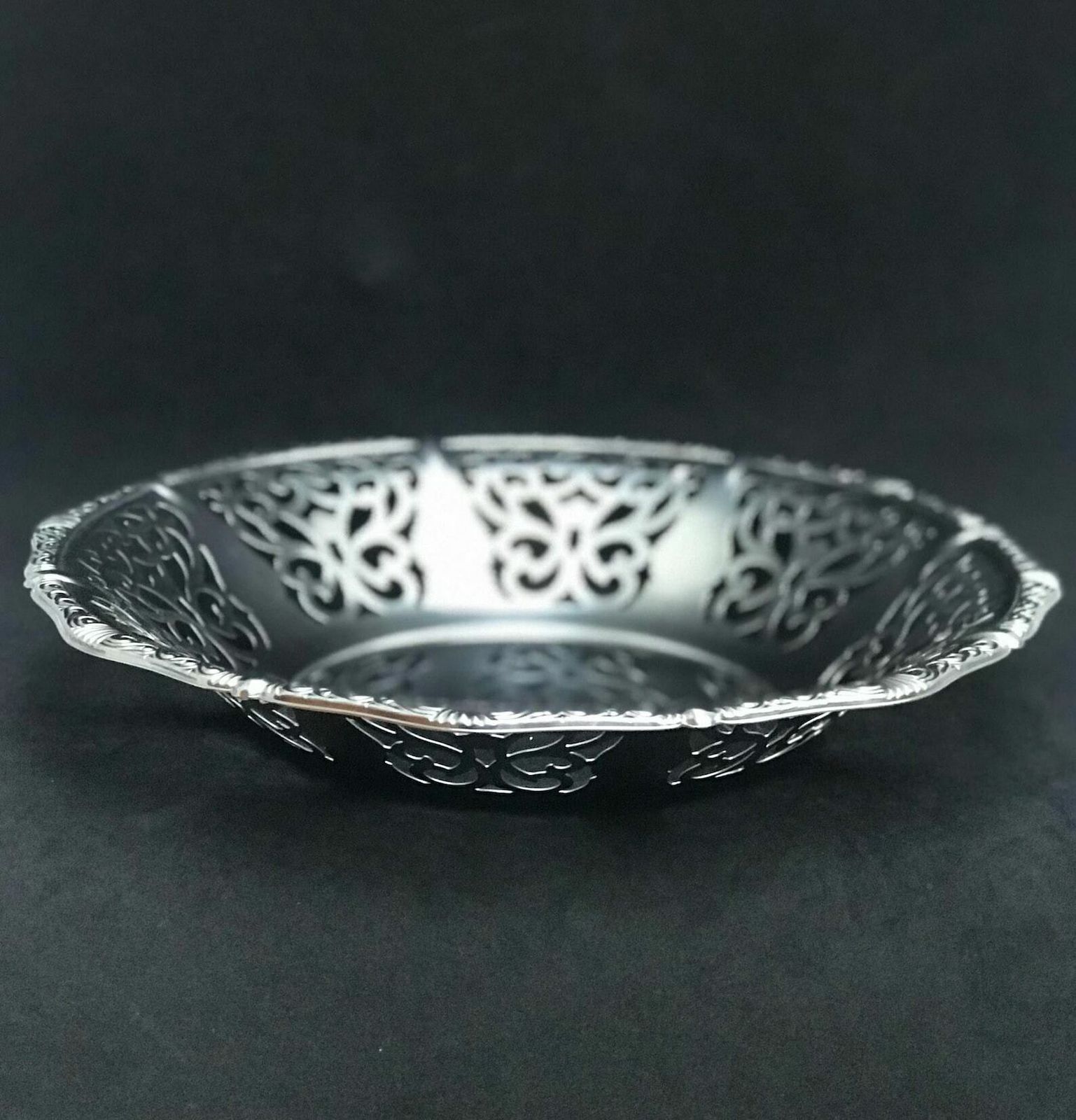Alessi Alfra Fruit Bowl Centerpiece Bread Serving Vintage Stainless Steel, Black Plastic Ball Feet Mid Century 1960s Christmas Gift For Mum photo buy