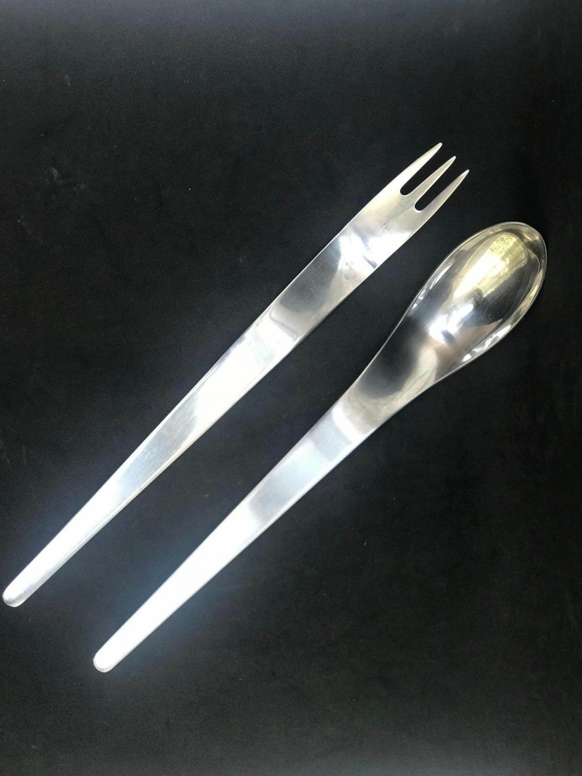 Georg Jensen Salad Server Set 2 Pcs Arne Jacobsen Design Stainless Steel Cutlery Set Modernist Wedding Gift