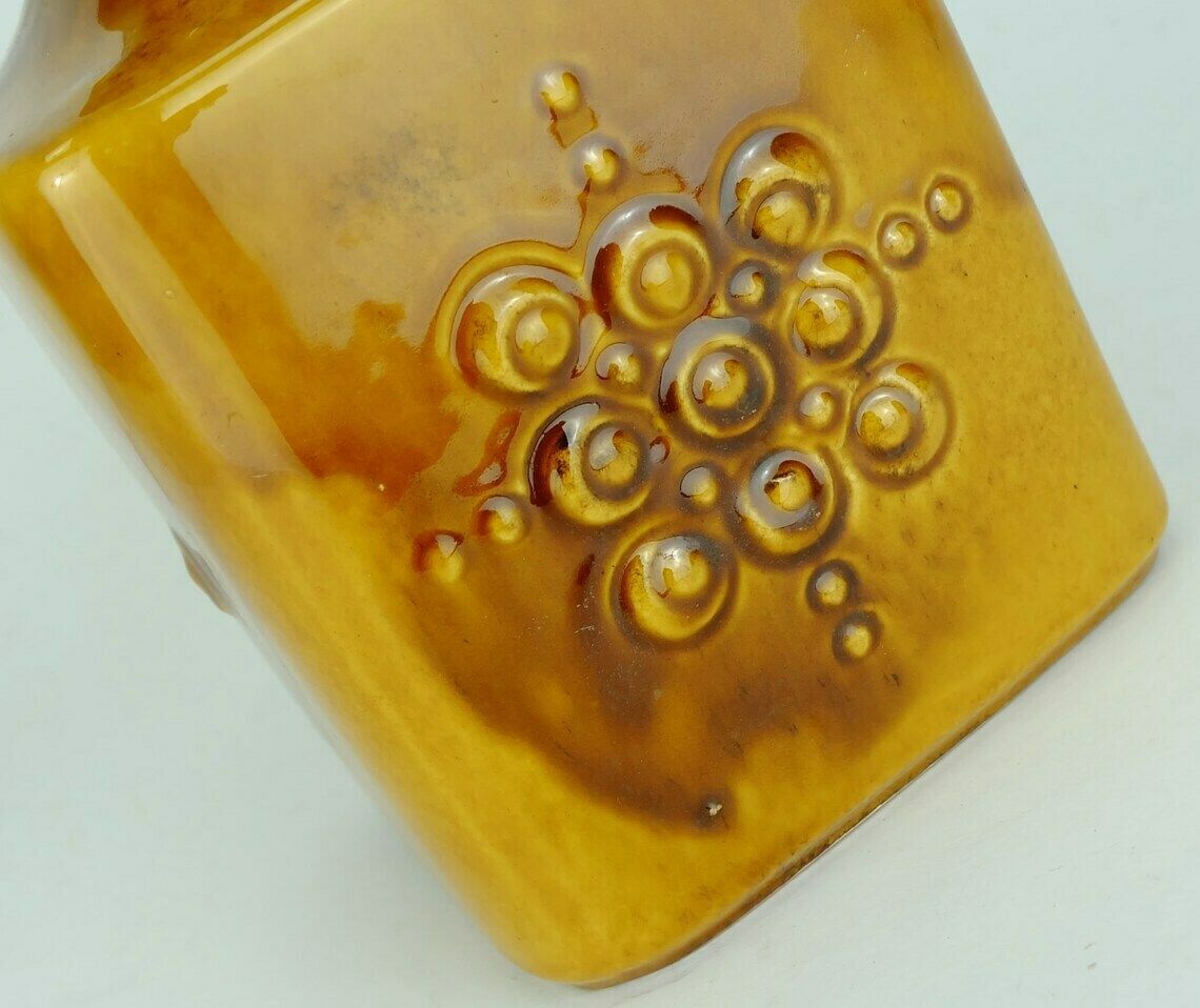 Carstens Vase Amber Glaze Relief Decor Model No 7012 20 Mid Century 1960s Wgp photo furniture