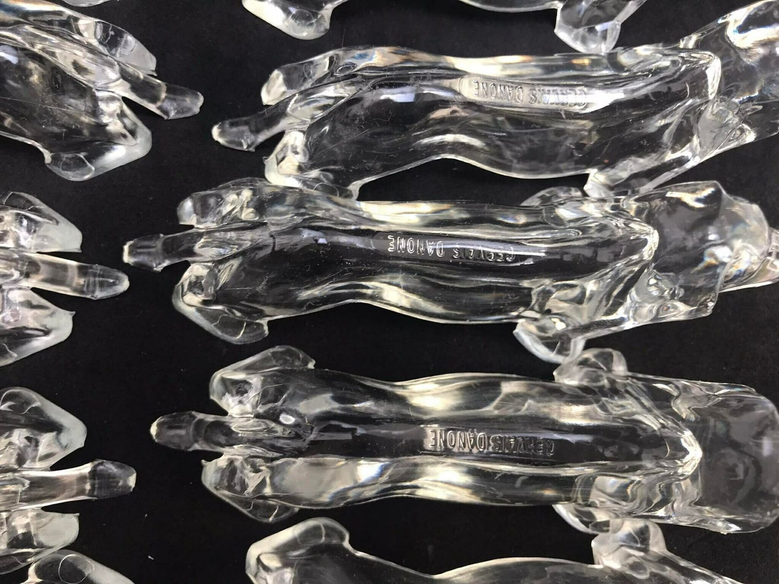 Dachshund Lucite Clear Acrylic Knife Rests Mid Century Gift Dog Lover Vintage Knife Set, Retro Table Holders Hostess Gift For Best Friend photo Home Decor