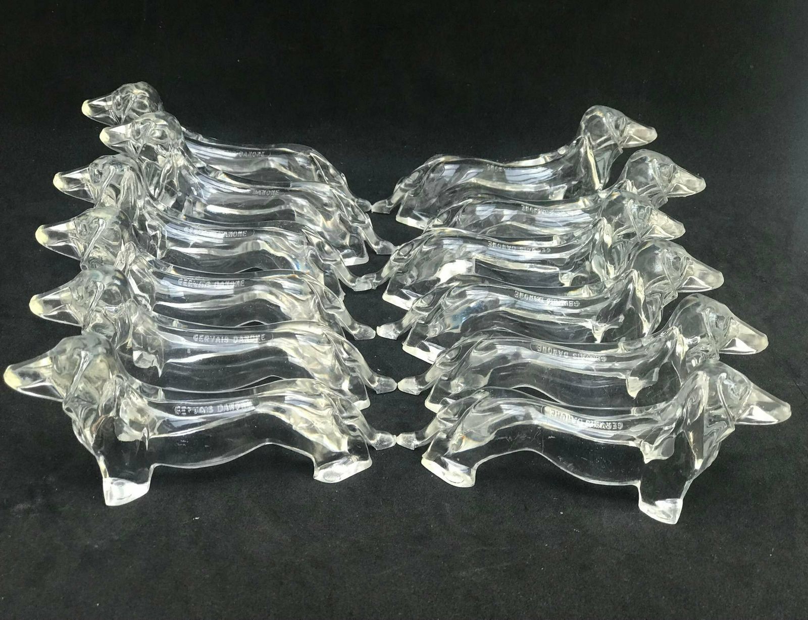 Dachshund Lucite Clear Acrylic Knife Rests Mid Century Gift Dog Lover Vintage Knife Set, Retro Table Holders Hostess Gift For Best Friend photo vinterior