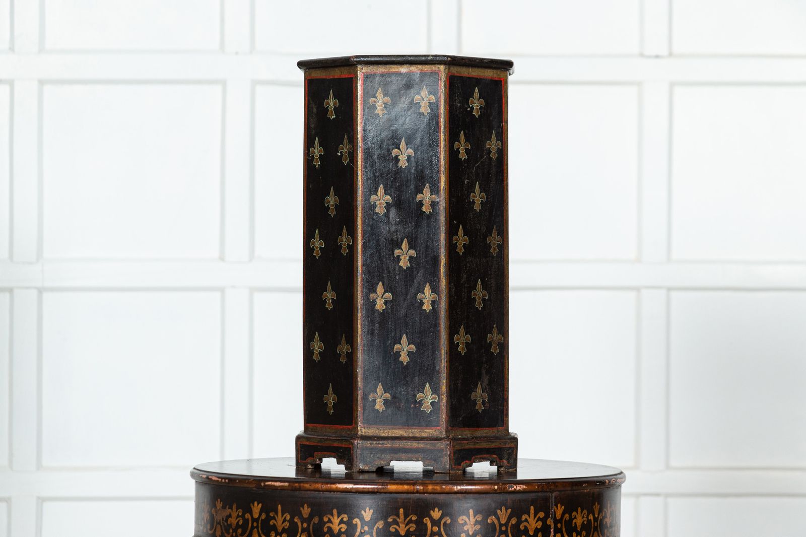French Napoleon III Fleur De Lis Painted Umbrella Stand photo furniture