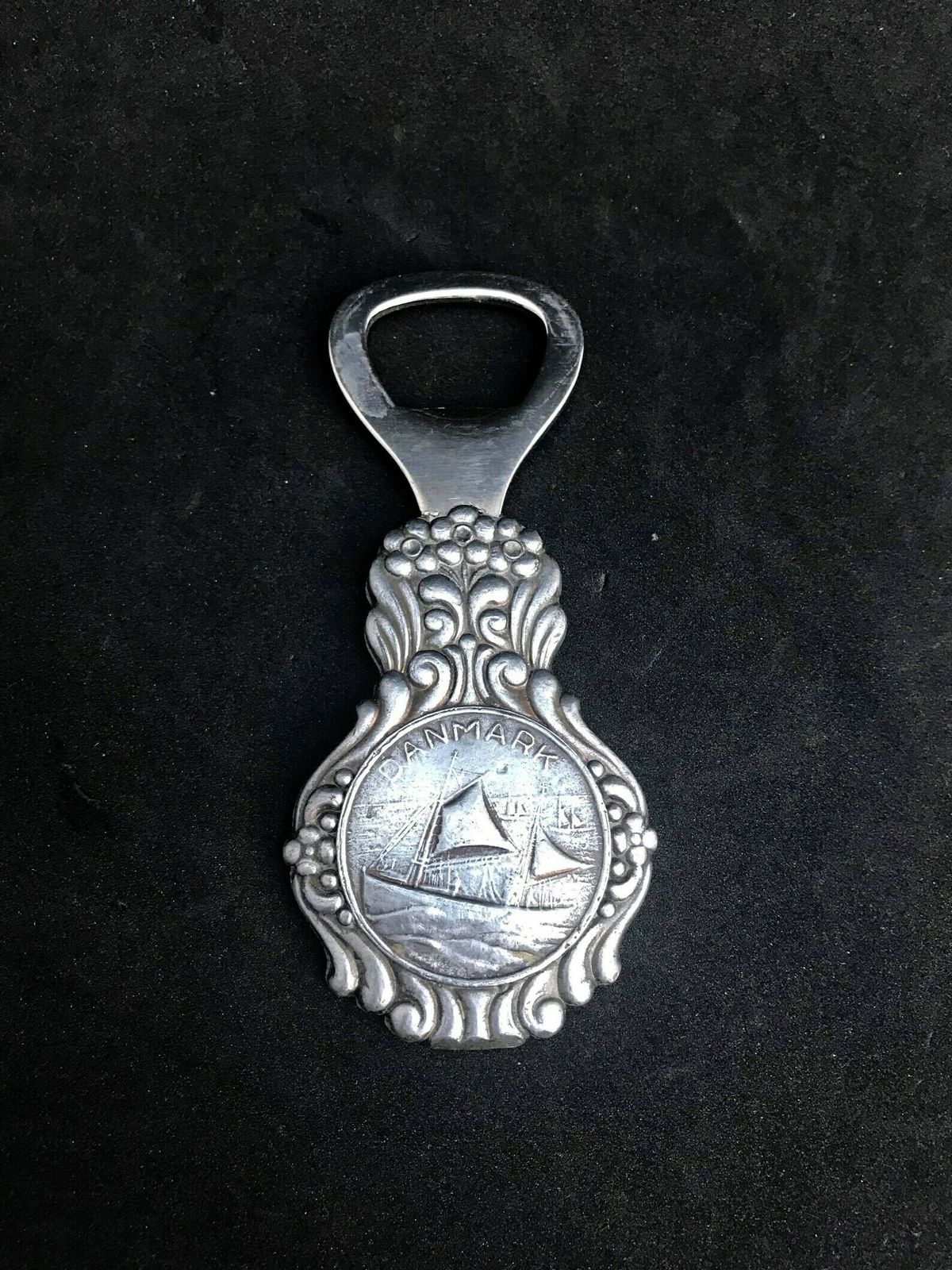 Pewter Bottle Opener Collectible Danish Sailing Ship Marked Denmark Souvenir 1930s Art Deco Danish Bar Accessories Viking Gift Bar Tools photo buy