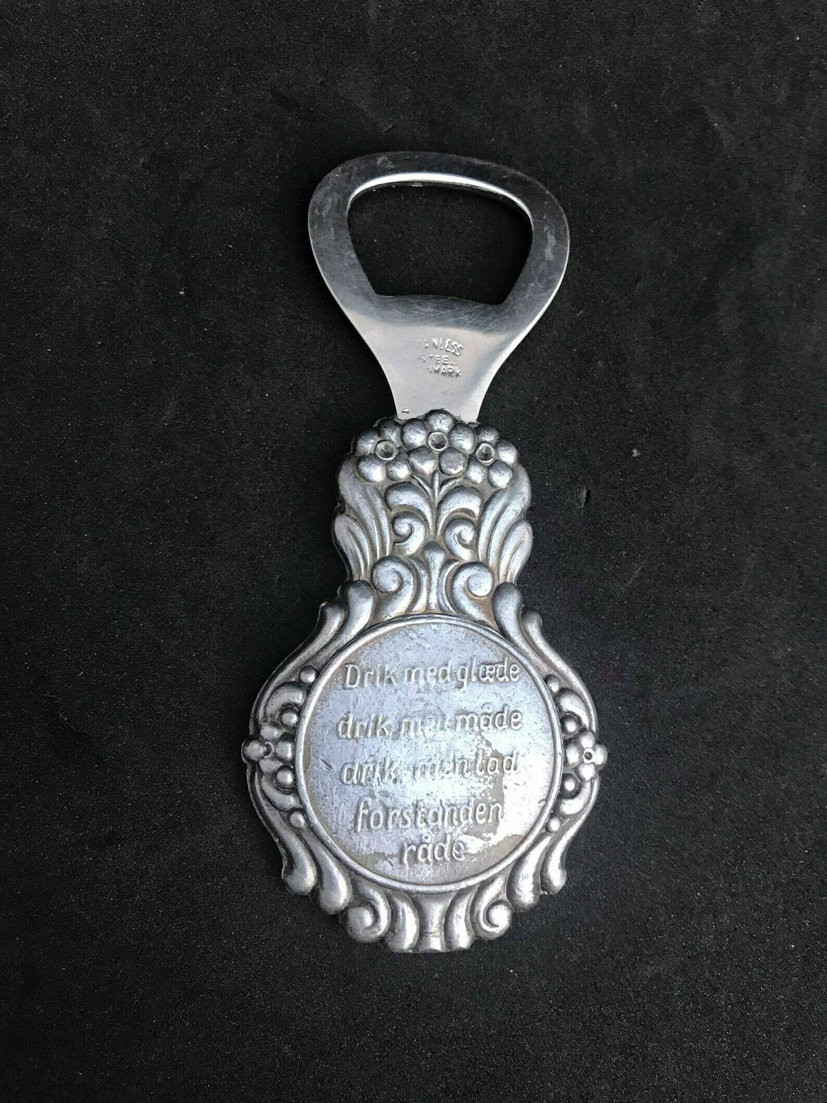 photo for sale Pewter Bottle Opener Collectible Danish Sailing Ship Marked Denmark Souvenir 1930s Art Deco Danish Bar Accessories Viking Gift Bar Tools
