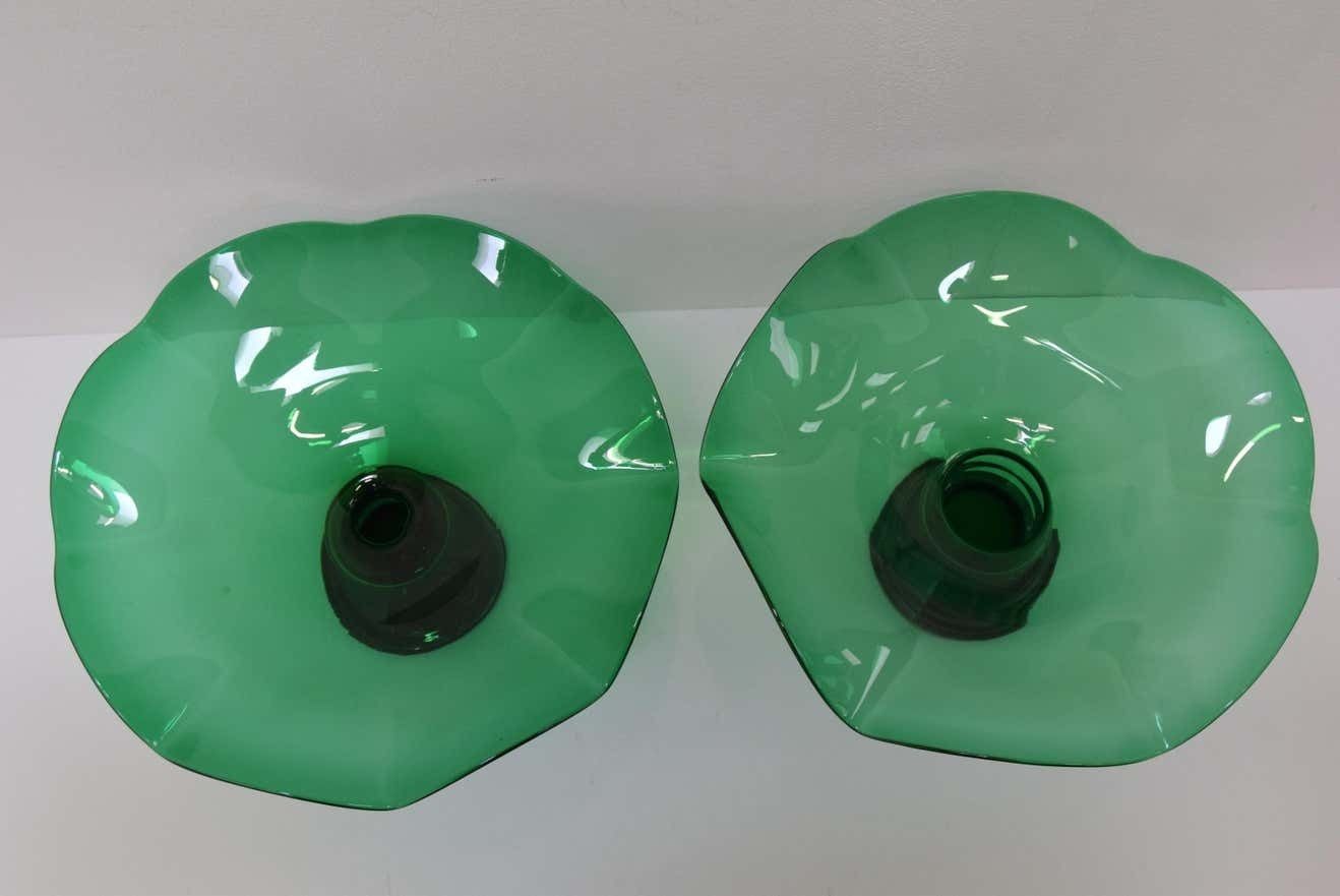 Pair Of Art Glass Bowls, By Glasswork Novy Bor, 1930's. photo 498.0