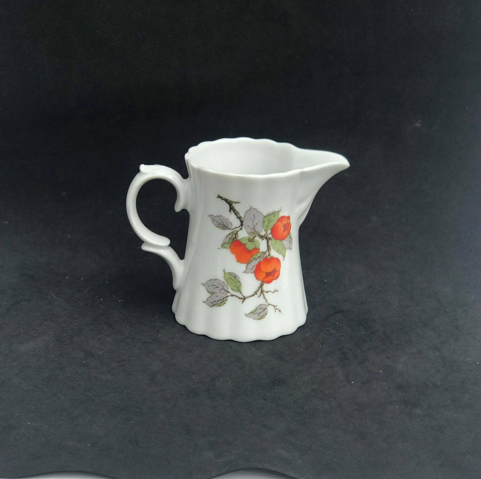 photo furniture Creamer Porcelain Milk Jar Wunsiedel Bavaria 70s Wedding Gift, Mid Century, Glossy Porcelain Decor White Orange Orange Gift For Mom
