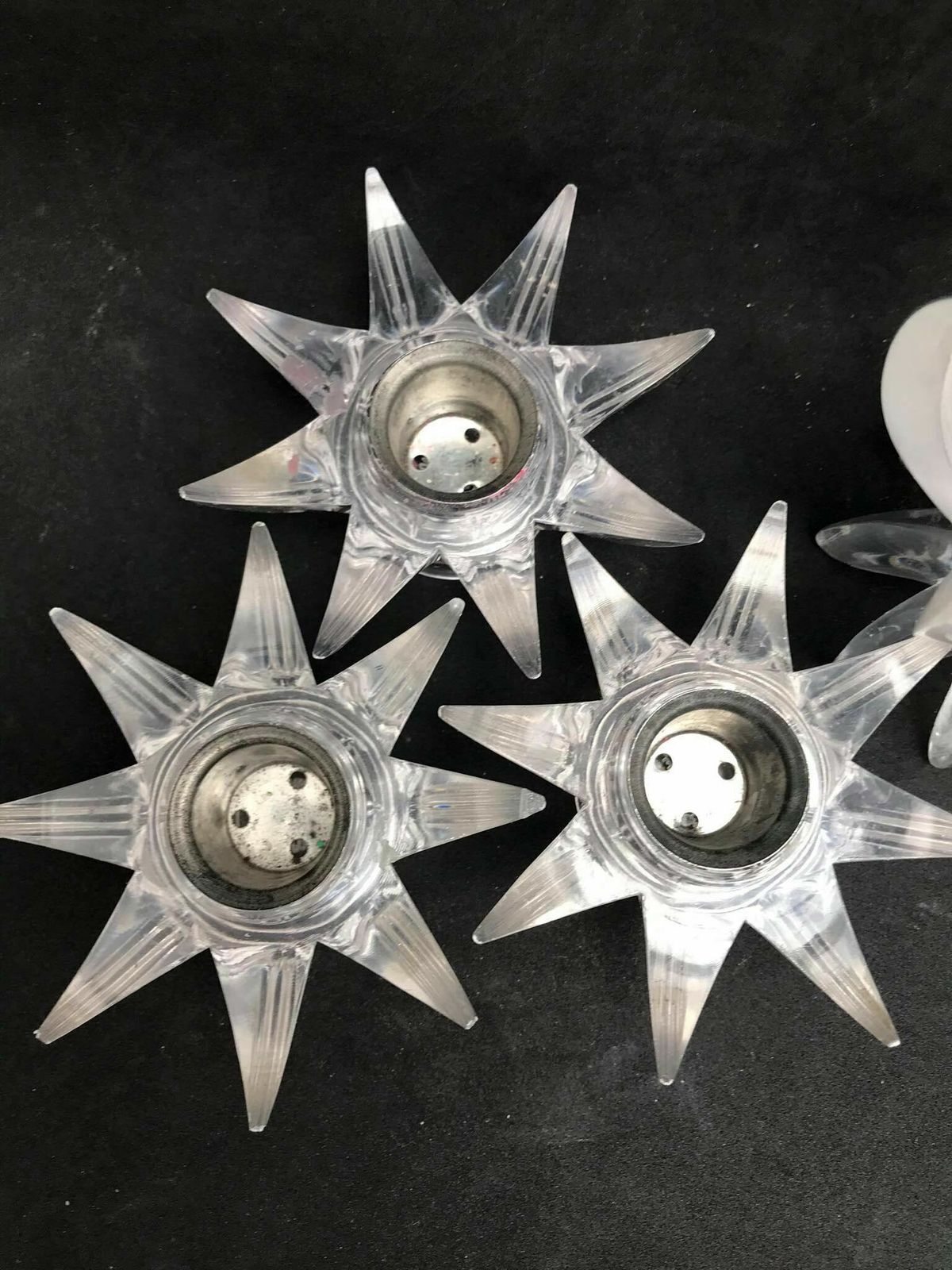 Lucite Candlesticks Clear Lucite Decor 70s Candle Holders Mid Century Atomic Decor Lucite German Friedel Ges Gesch Lotus Candle Holder Mcm photo vinterior