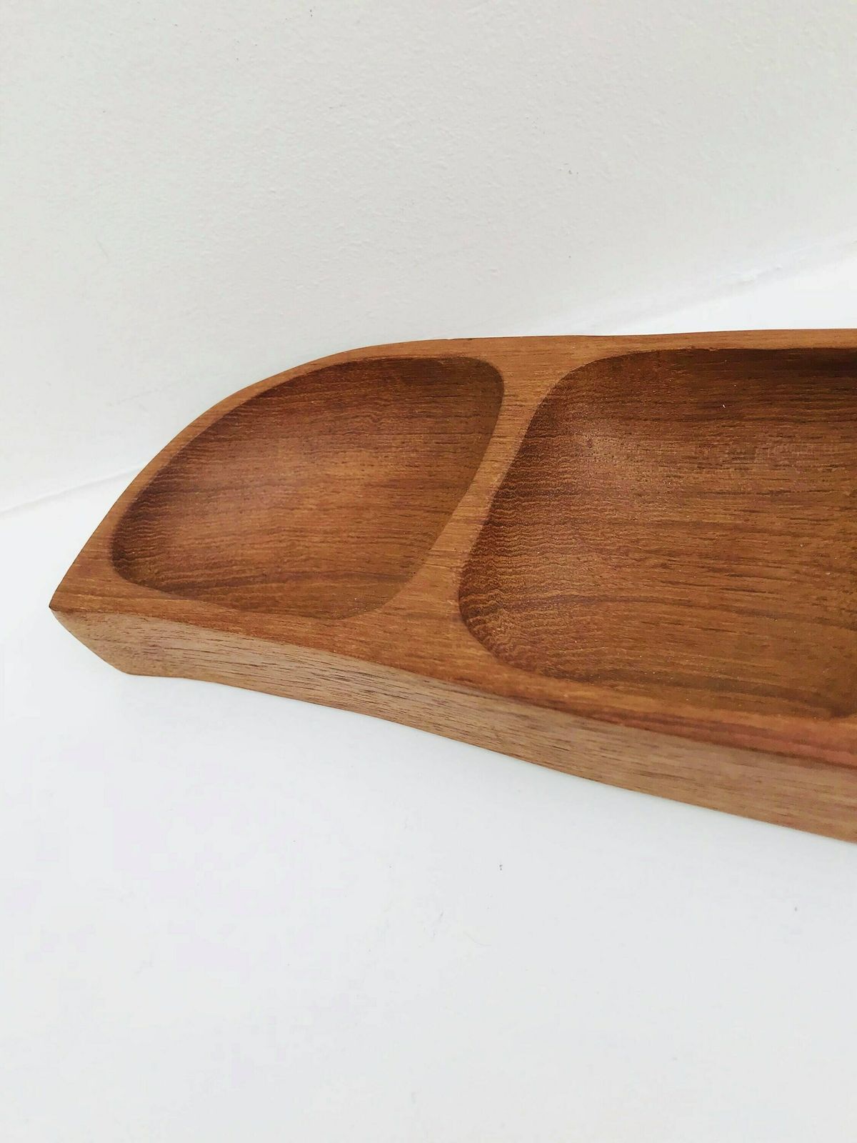 Teak Serving Tray Danish Mid Century Modern Bowl Teak Snack Dish Leaf Appetizers Tray photo Home Decor