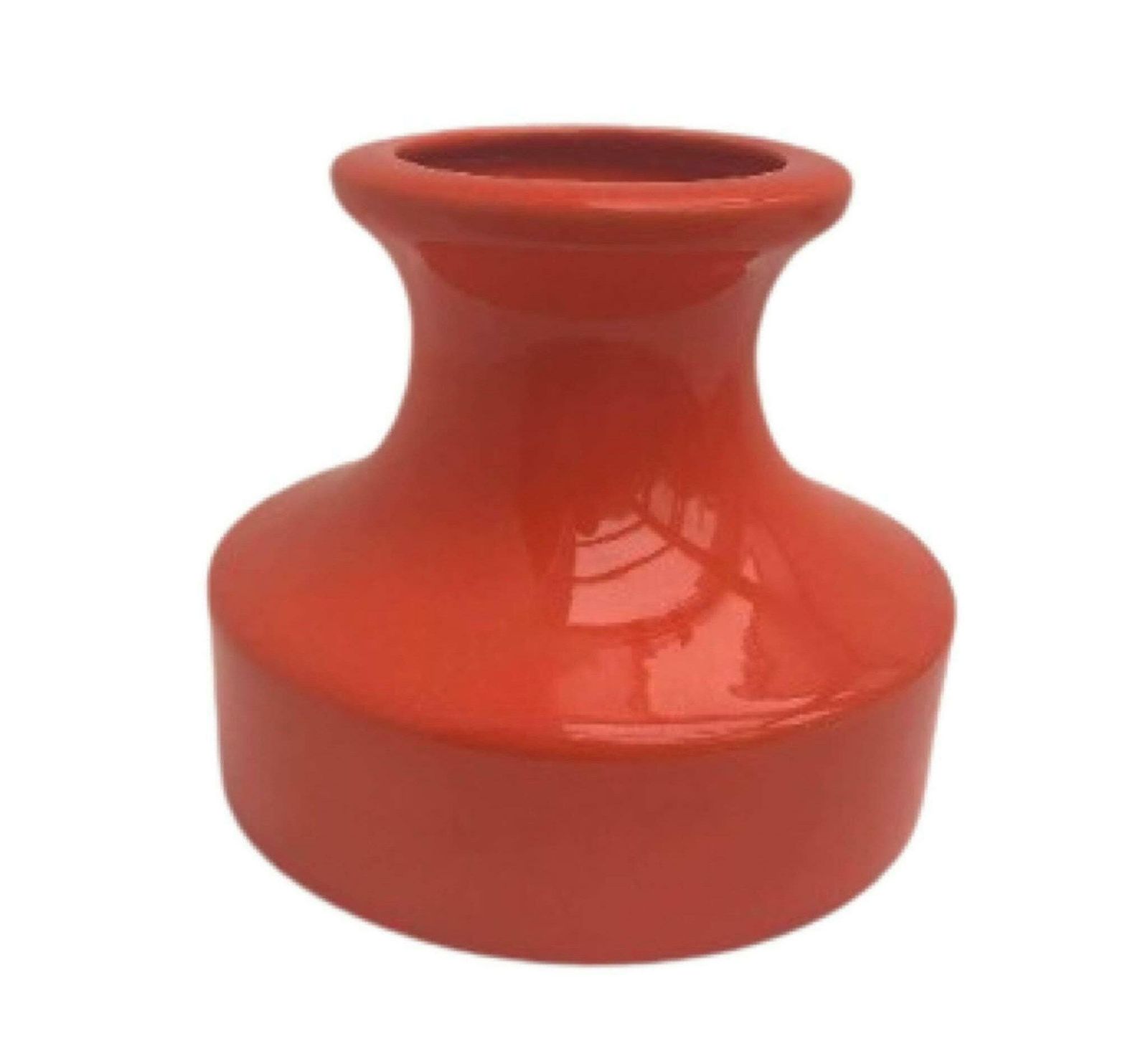 Modernist Orange Ceramic Vase West Germany Mid Century Home Decor Mcm Glazed German Pottery Gift For Him 70s Home Decor Wedding Gift