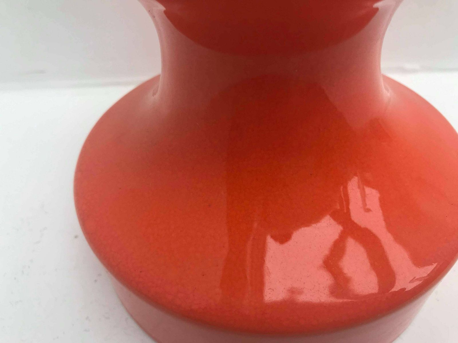 Modernist Orange Ceramic Vase West Germany Mid Century Home Decor Mcm Glazed German Pottery Gift For Him 70s Home Decor Wedding Gift photo vinterior