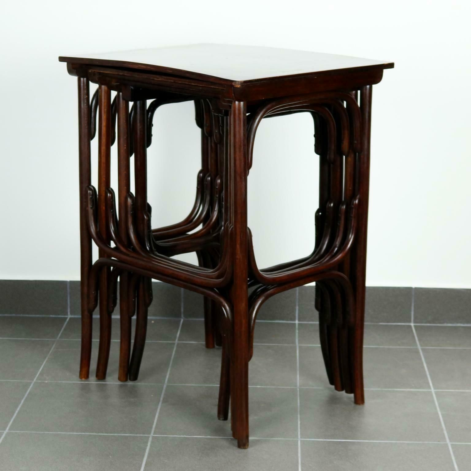 Set Of Four Art Nouveau Nesting Tables No. 10 By Thonet, Circa 1900 photo Furniture