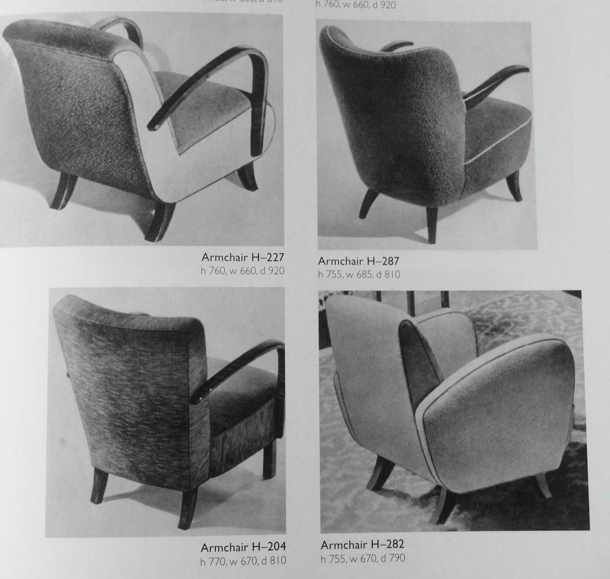 photo for sale Art Deco Club Chair / Armchair H 282 By Jindrich Halabala For Up Závody 1930s