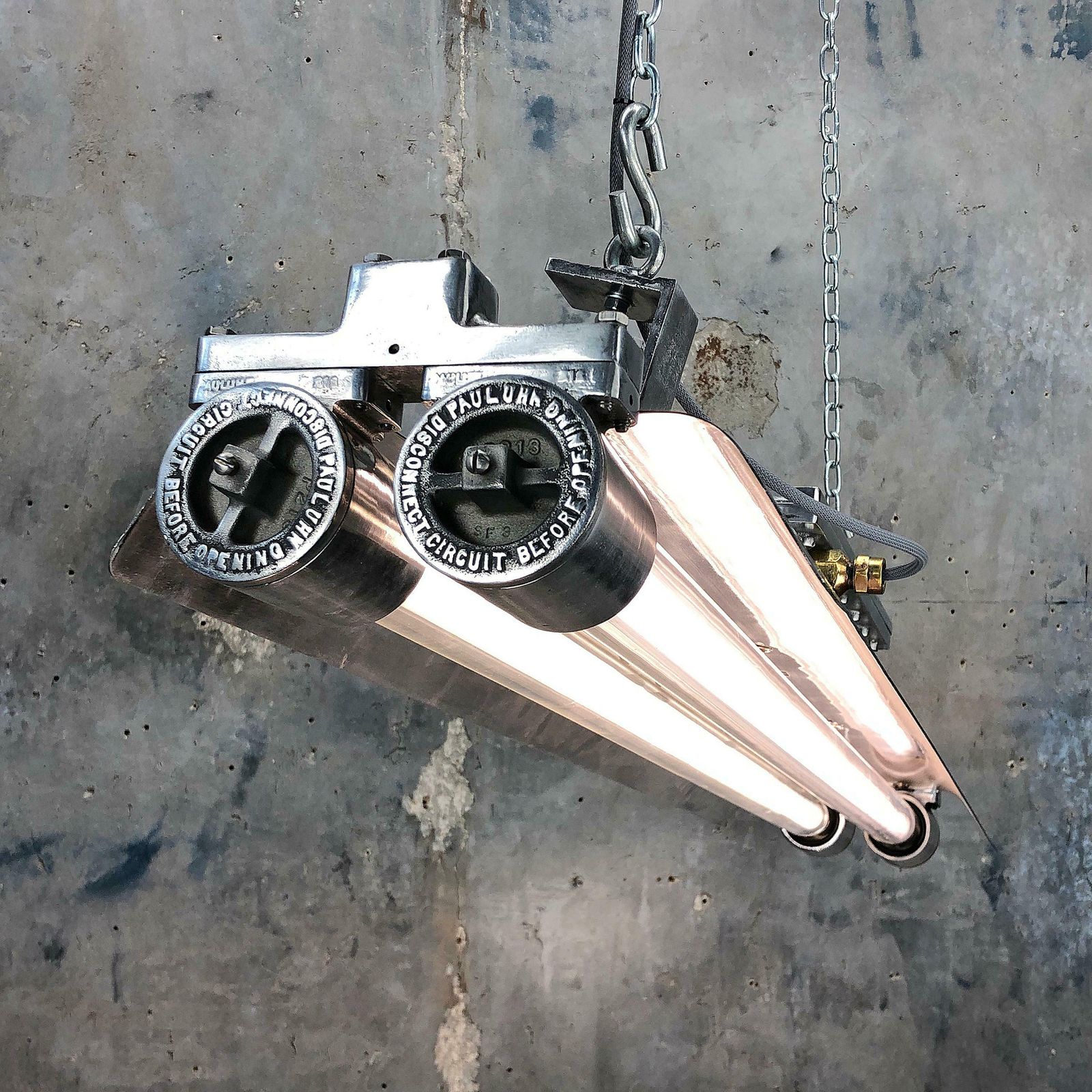 1970s American Crouse Hinds / Pauluhn Cast Aluminium Flameproof Tube Light
