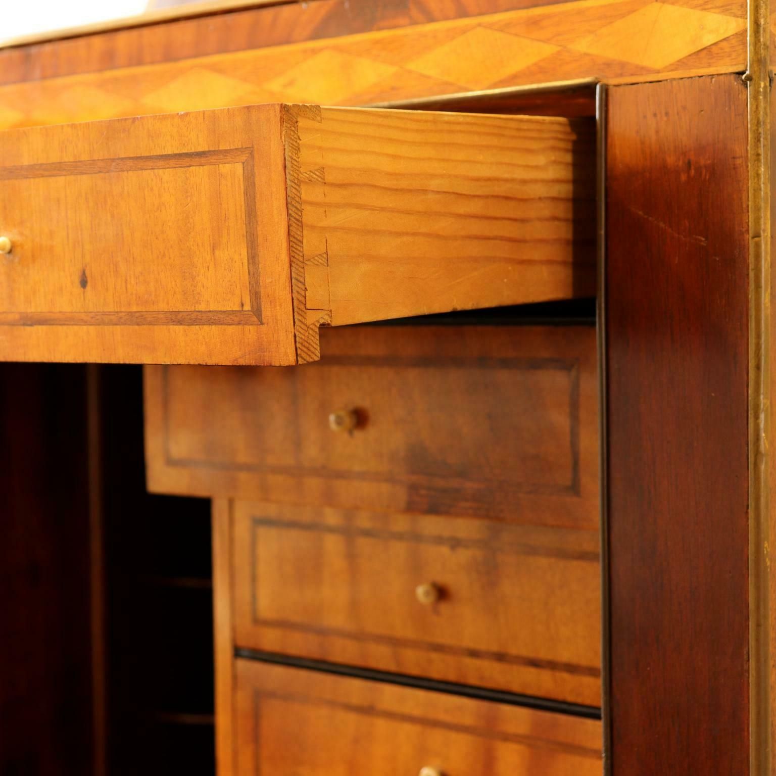 Gustavian Neoclassical Mahogany Writing Chest / Bureau On High Stand, 1800s photo vinterior