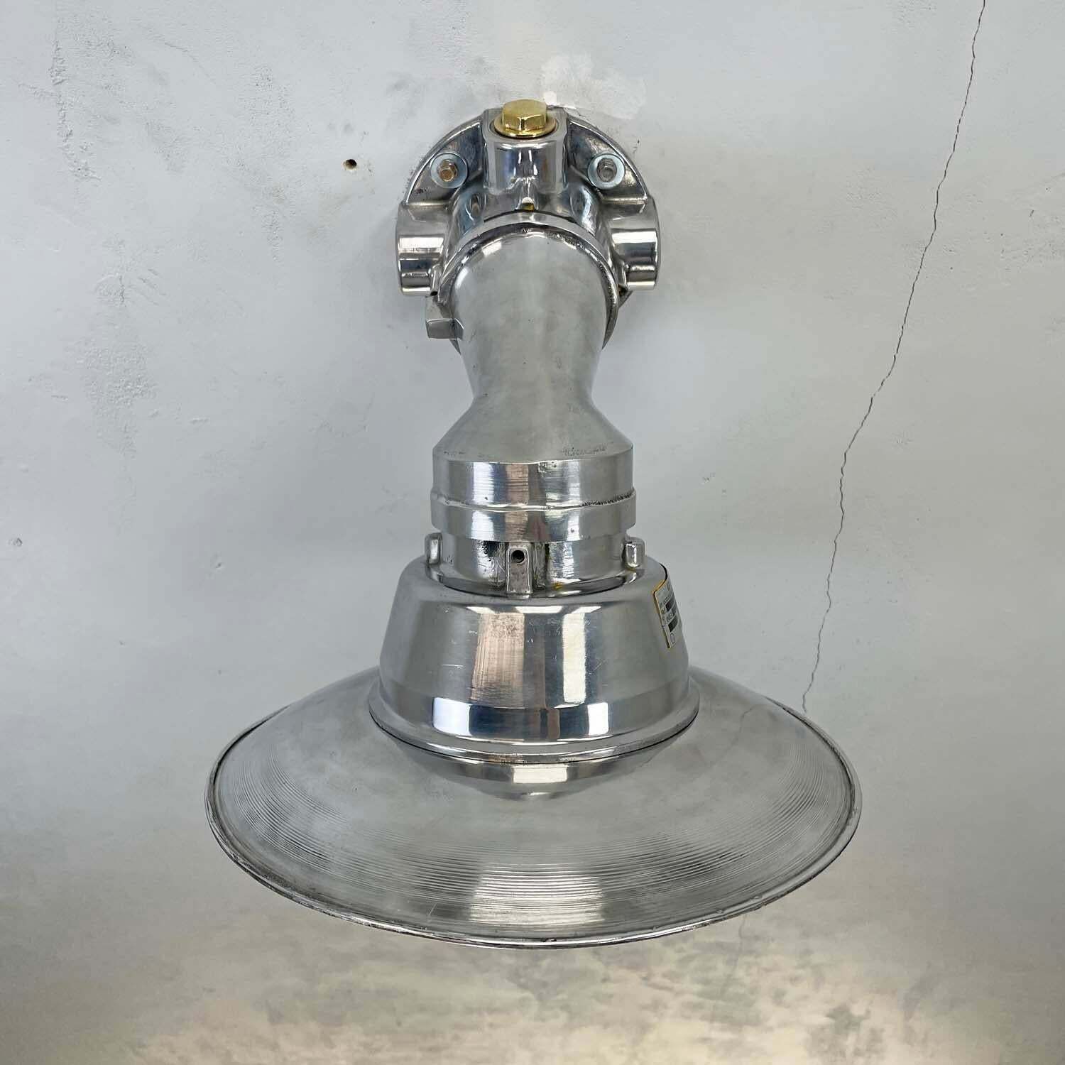345.0 1980''S Italian Cast Aluminium Flameproof Cantilever Wall Sconce With Cage & Shade photo