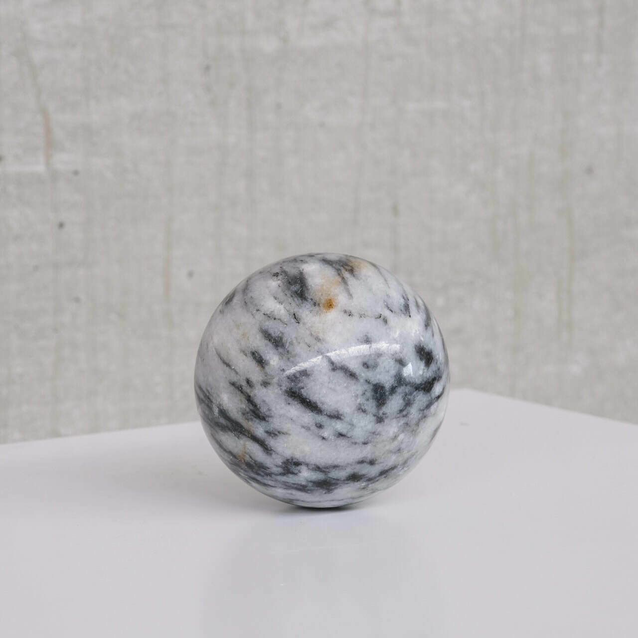 Small Solid Marble Mid Century Ball Desk Curio photo for sale