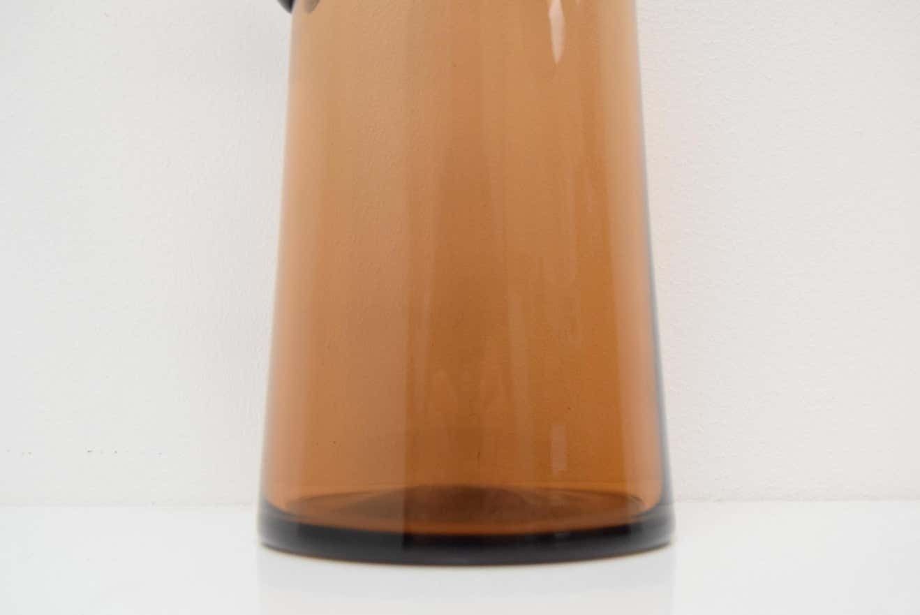 Art Czech Glass Pitcher By Glasswork Novy Bor 1950s photo vintage