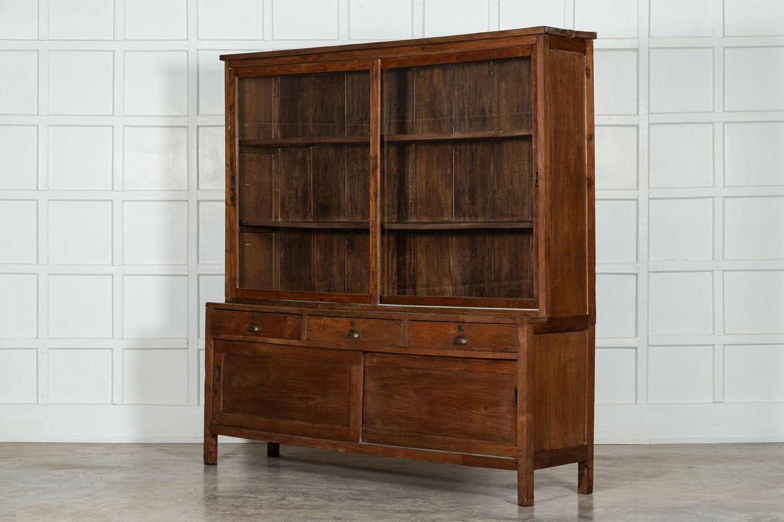 Large French Oak Glazed Haberdashery Shop Cabinet photo 8798.0