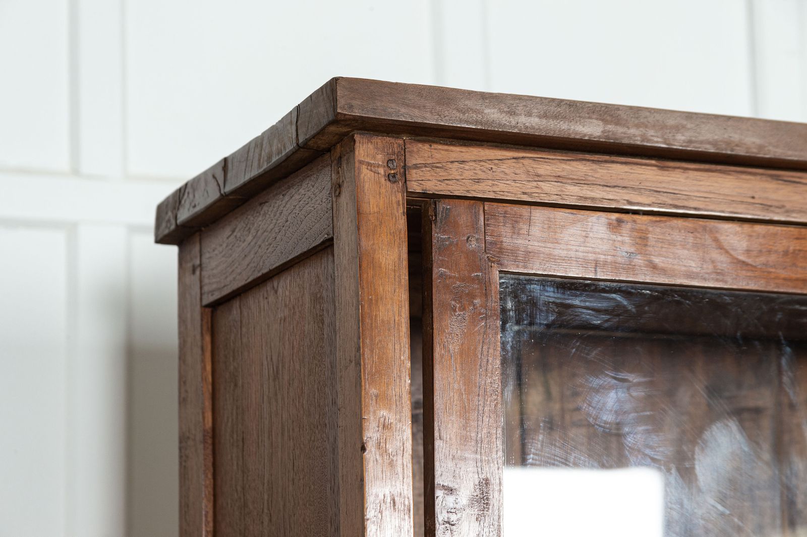 Furniture Large French Oak Glazed Haberdashery Shop Cabinet photo