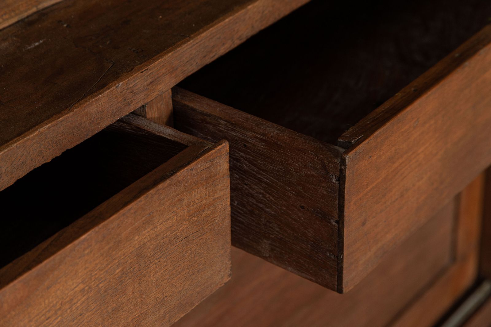 photo vinterior Large French Oak Glazed Haberdashery Shop Cabinet