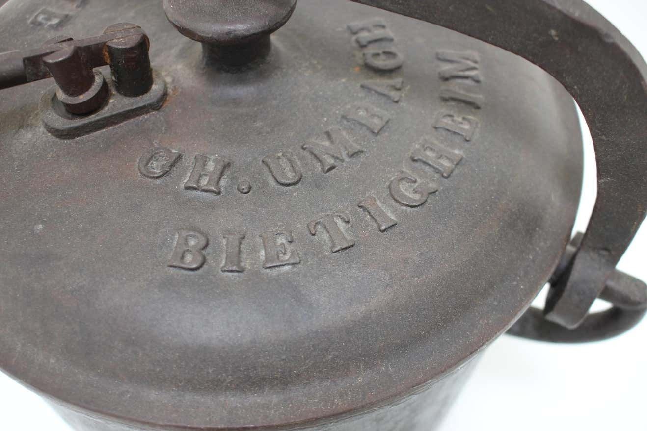 Pressure Cast Iron Pot Ch Umbach Bietigheim, 1910s photo for sale