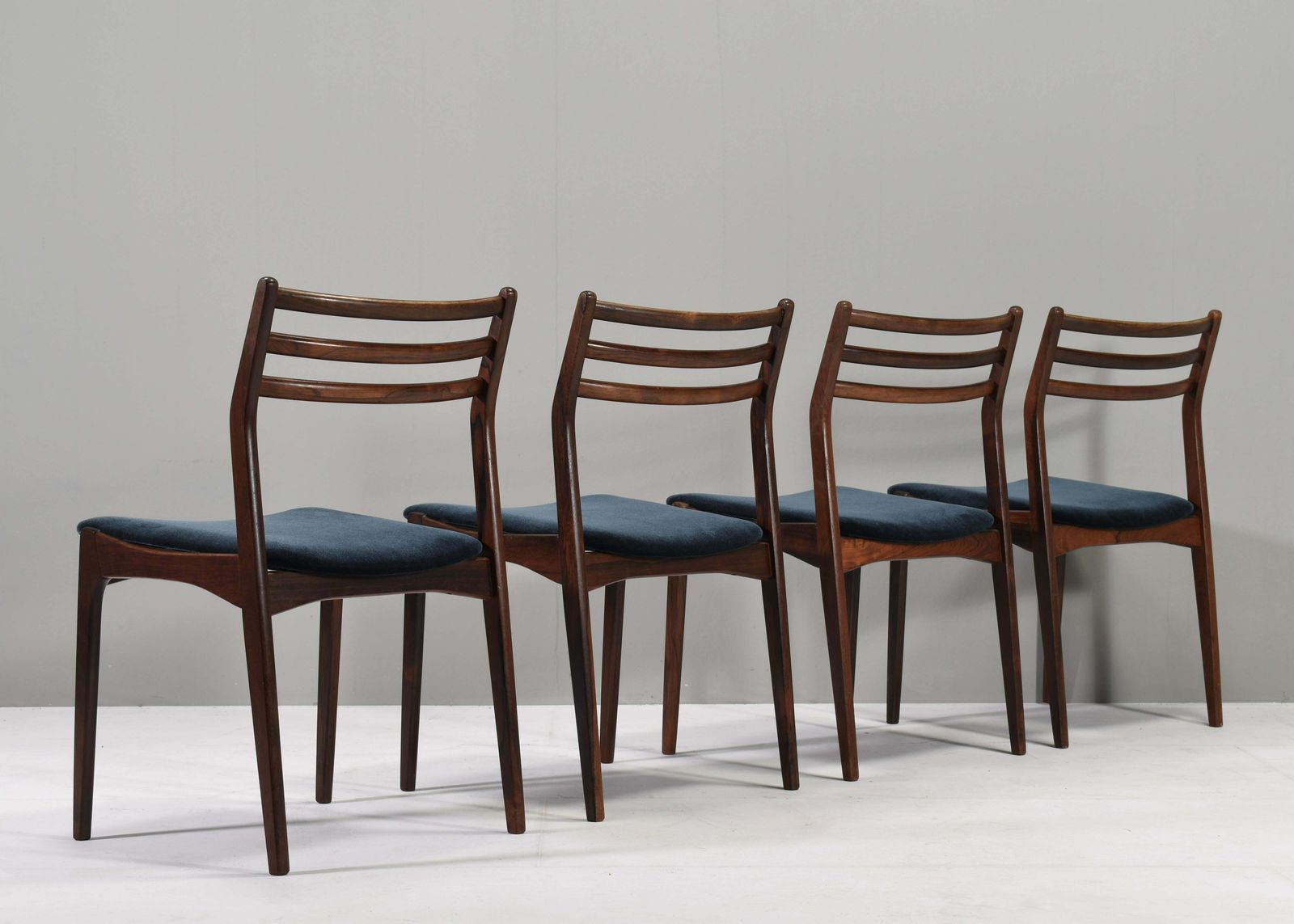 photo for sale Set Of Four Scandinavian Danish Dining Chairs   Denmark, Circa 1960