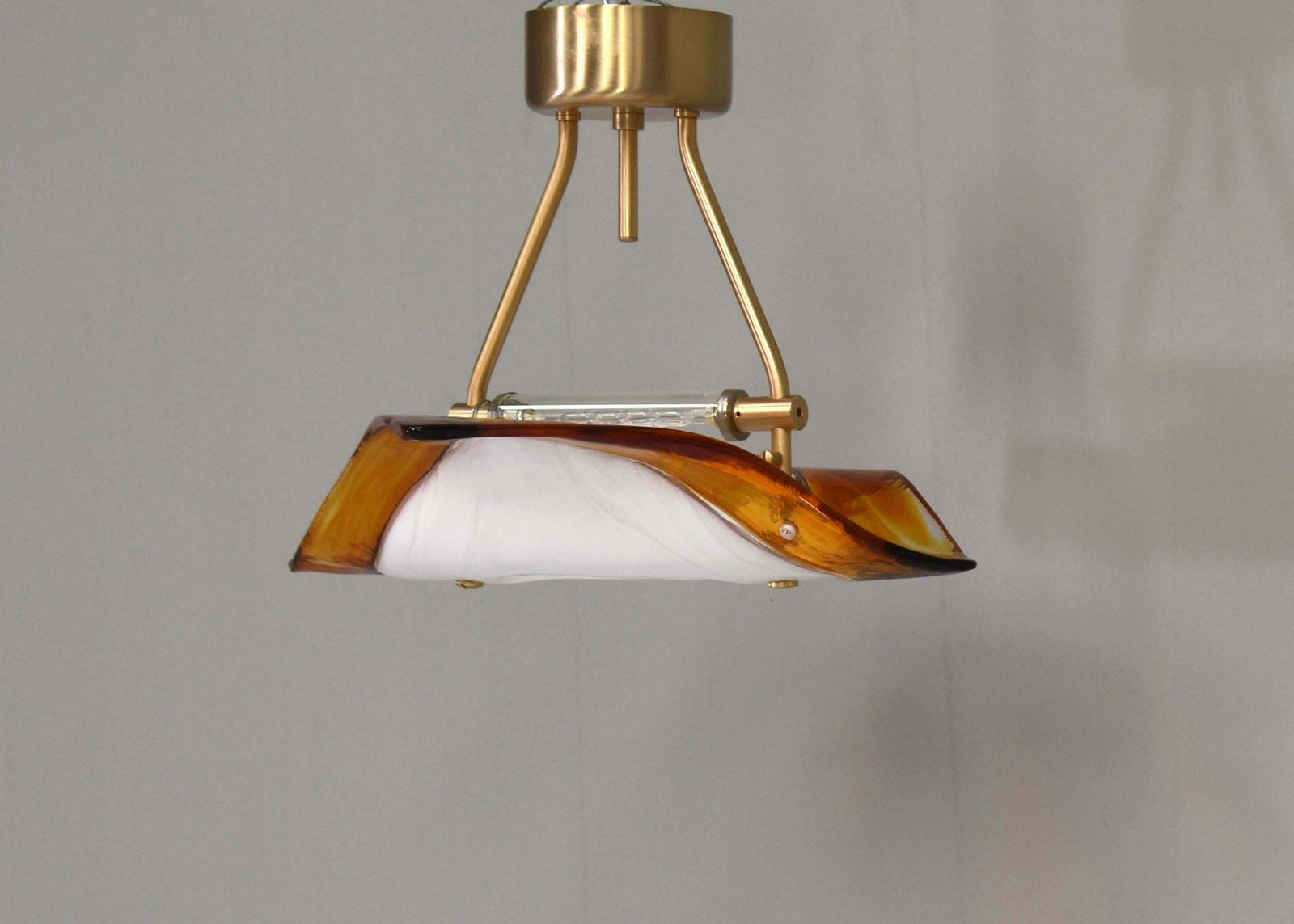 La Murrina ''Albatros'' Ceiling Lamp Murano Glass / Brass Details Italy Circa 1980 photo furniture